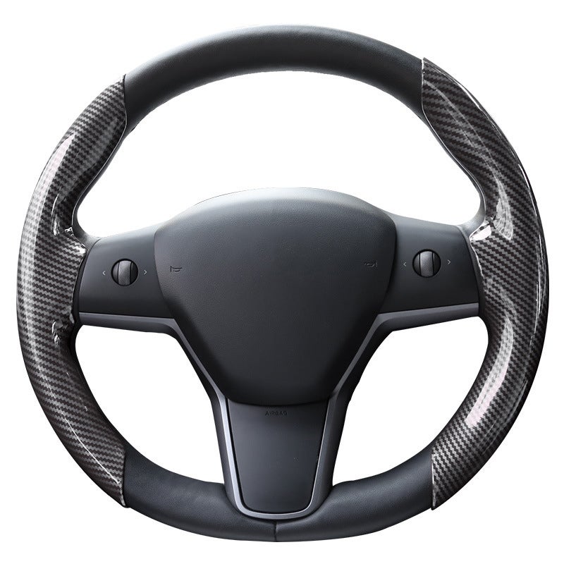 Coprivolante In Fibra Di Carbonio 3 Pezzi - Universale Per Auto, Antiscivolo E Resistente Al Sudore, Nero