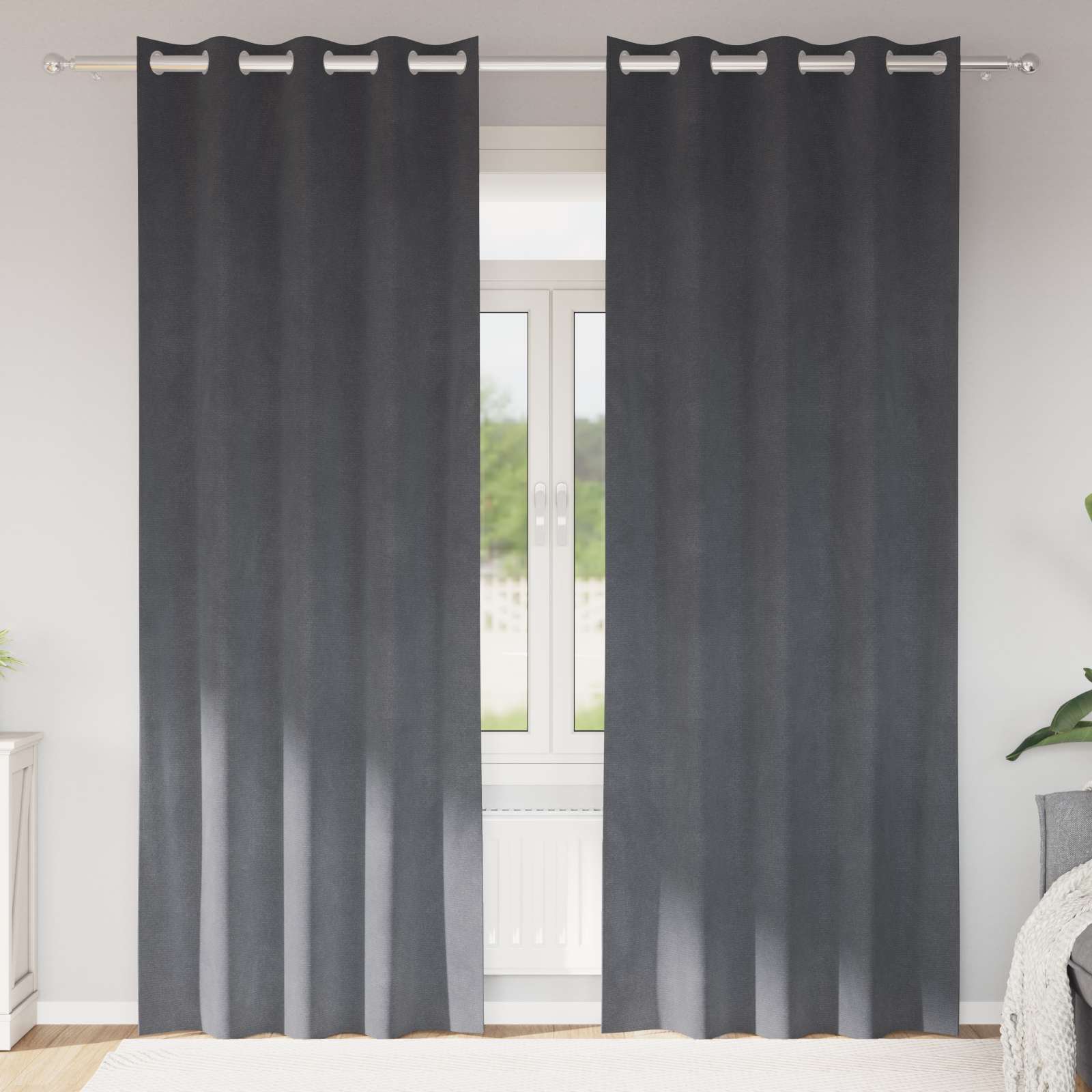 Zasłony zaciemniające 2 pcs Jasnoszary 140 x 225 cm Aksamit vidaXL
