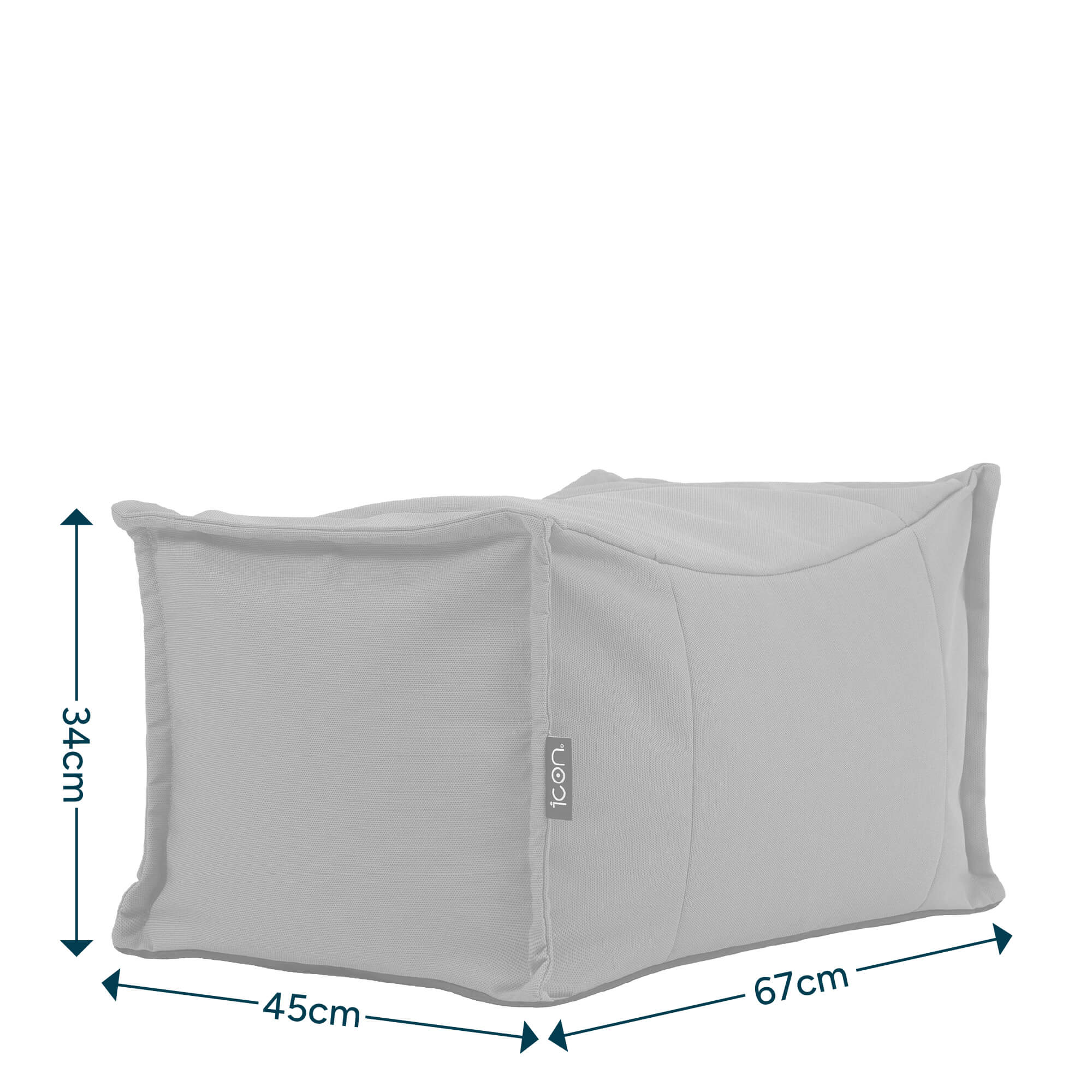 Pouf repose-pieds Icon d'extérieur en oléfine Oeko-Tex® imperméable orange brûlé, 34x45cm, Made in Allemagne - 7