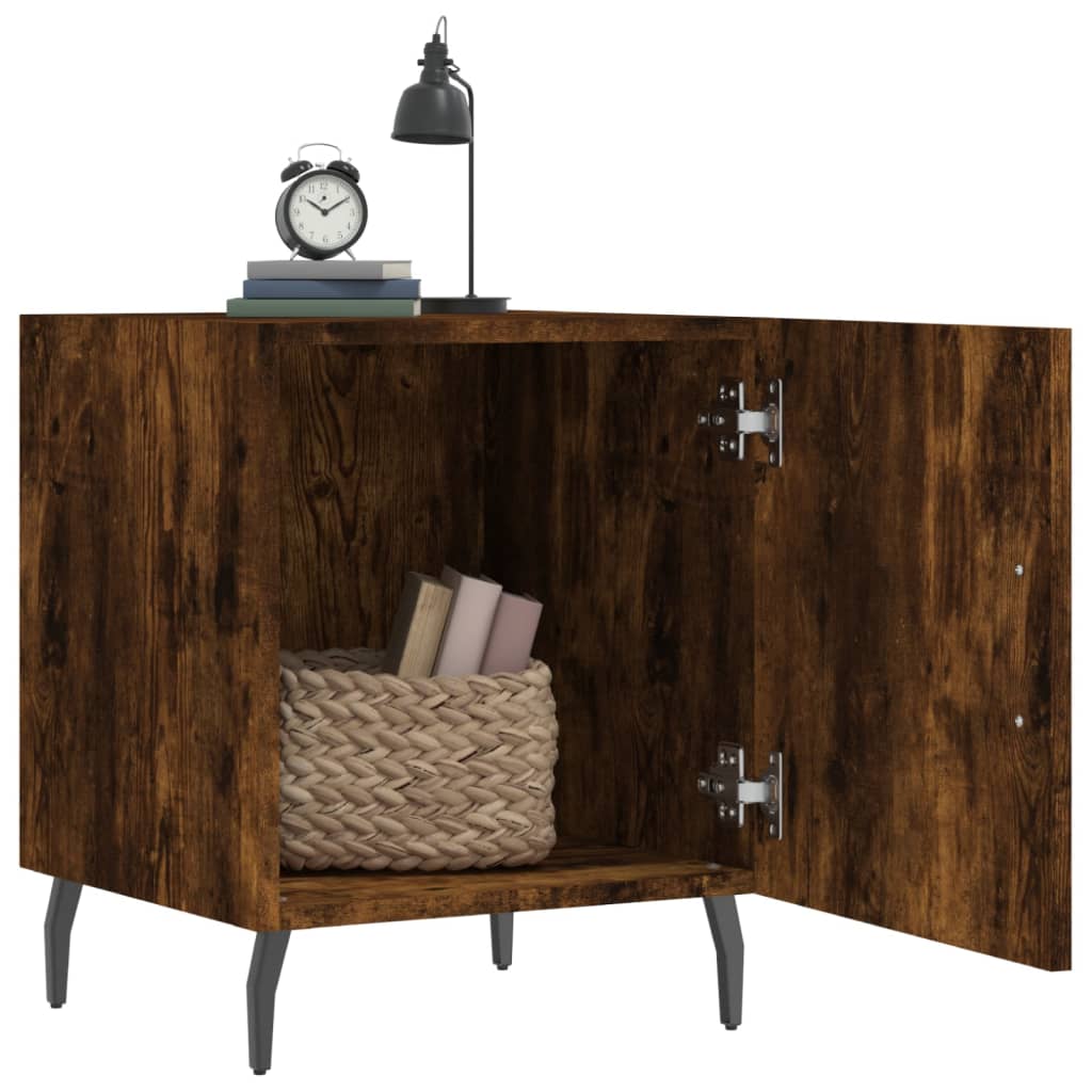 Maison Exclusive - Tables de chevet 2 pcs chêne fumé 40x40x50 cm bois d'ingénierie - 3