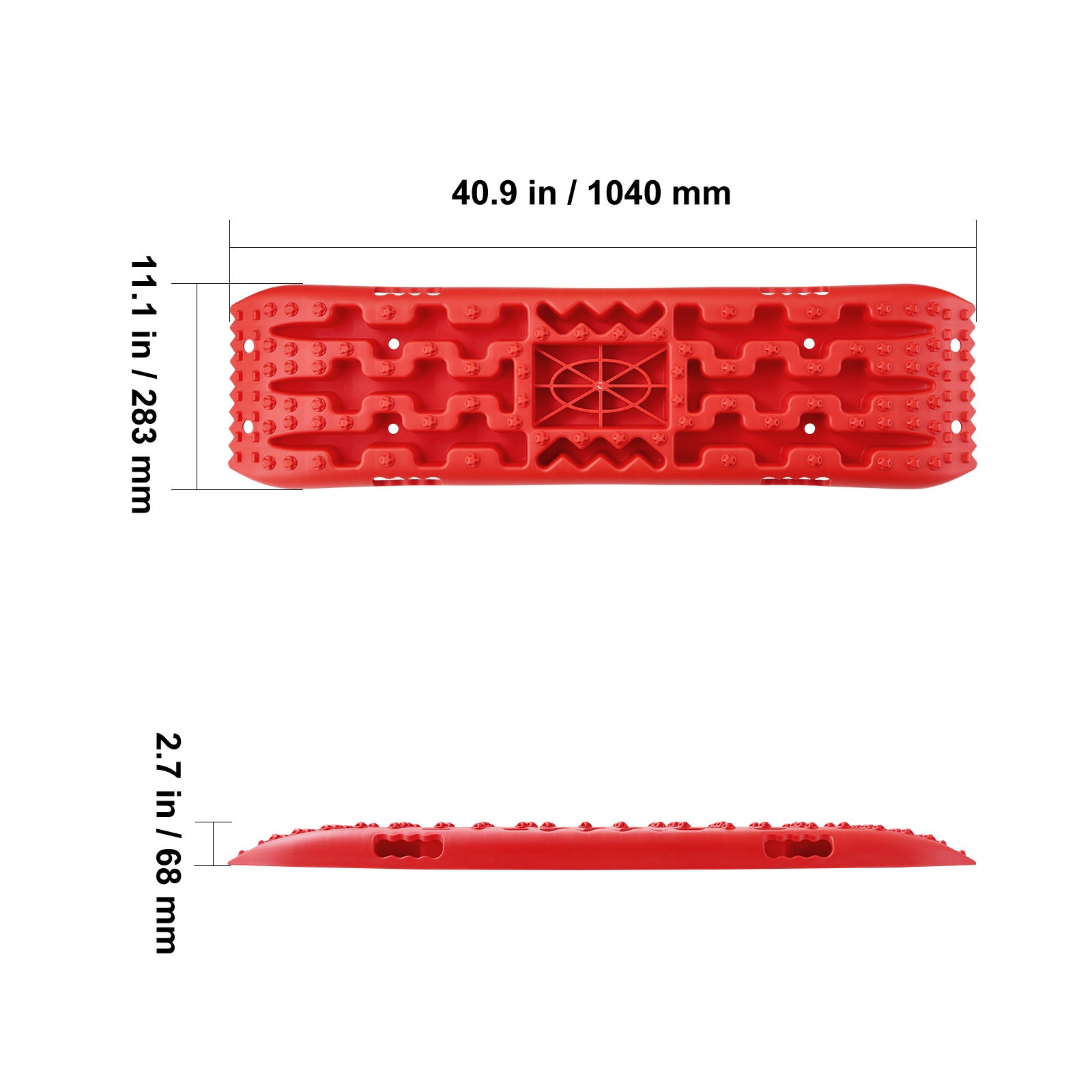 Planches de traction 10 tonnes,SucceBuy PP,Pour véhicules tout-terrain et divers,Longues,Rouges,Avec sac de rangement - 2