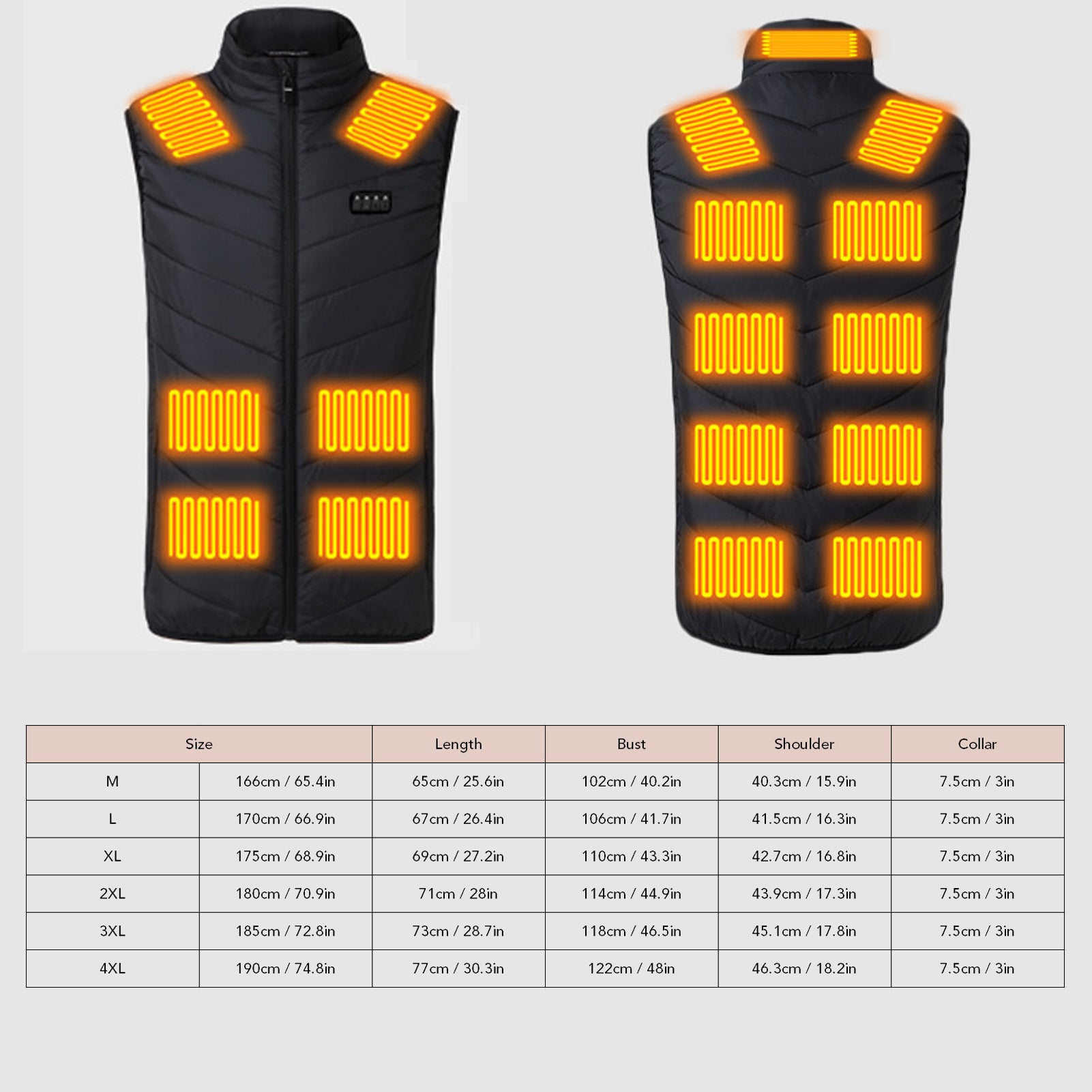 Gilet chauffant électrique léger 3 niveaux température M pour bureau et extérieur, confortable et lavable – ComfortXL - 3