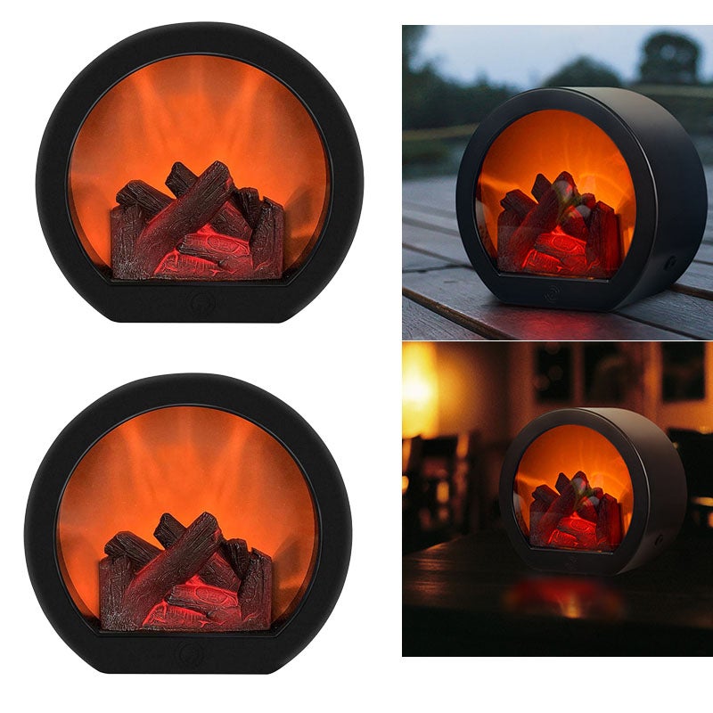 Lanterna LED Camino Portatile 28x15x21cm - Effetto Fiamma Realistico | Alimentazione USB/Batterie - Foto 3