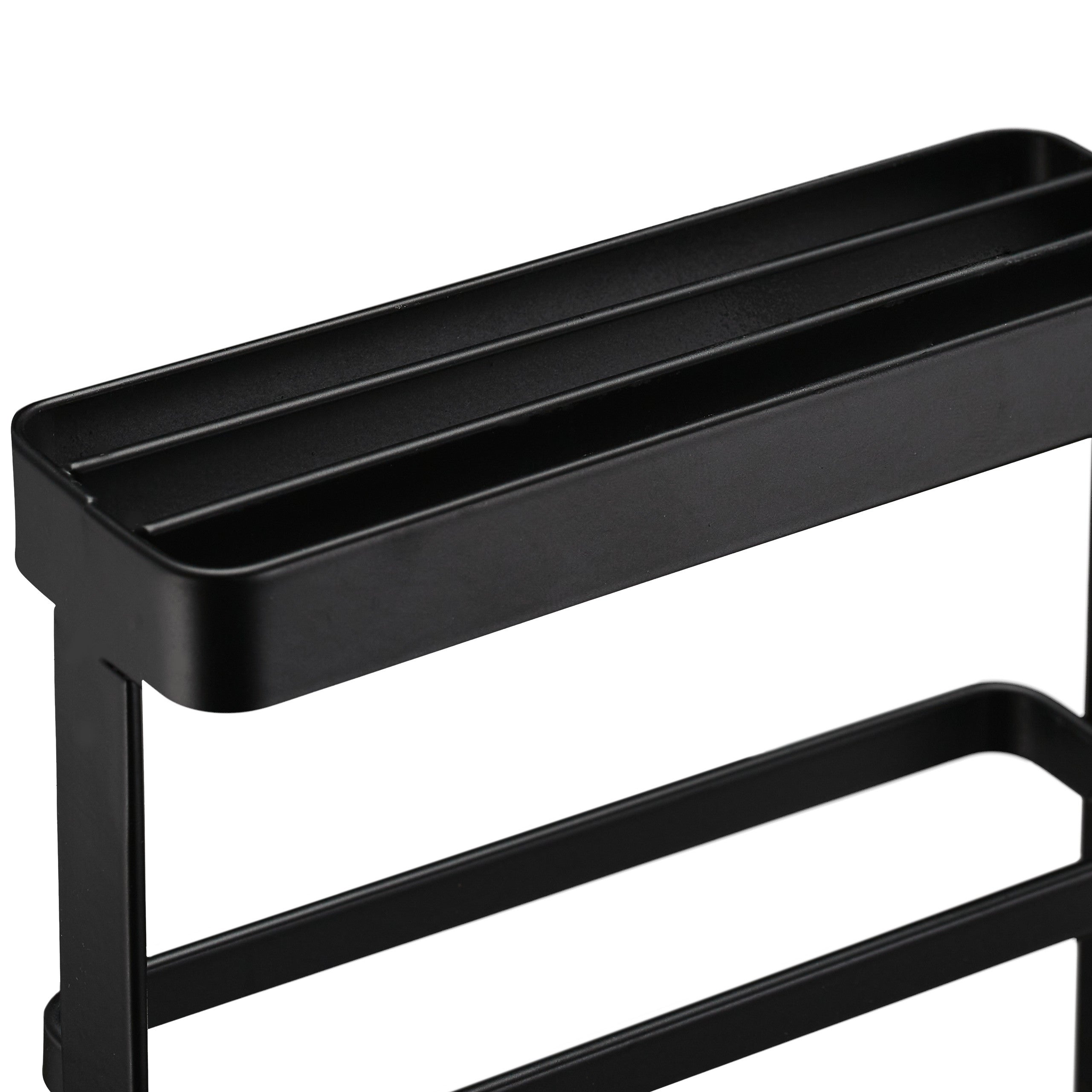 Soportes de Tablas y Cuchillos 2 en 1, Metal, Portatablas de Cocina, Organizador de Sobremesa, Negro, Relaxdays - 7