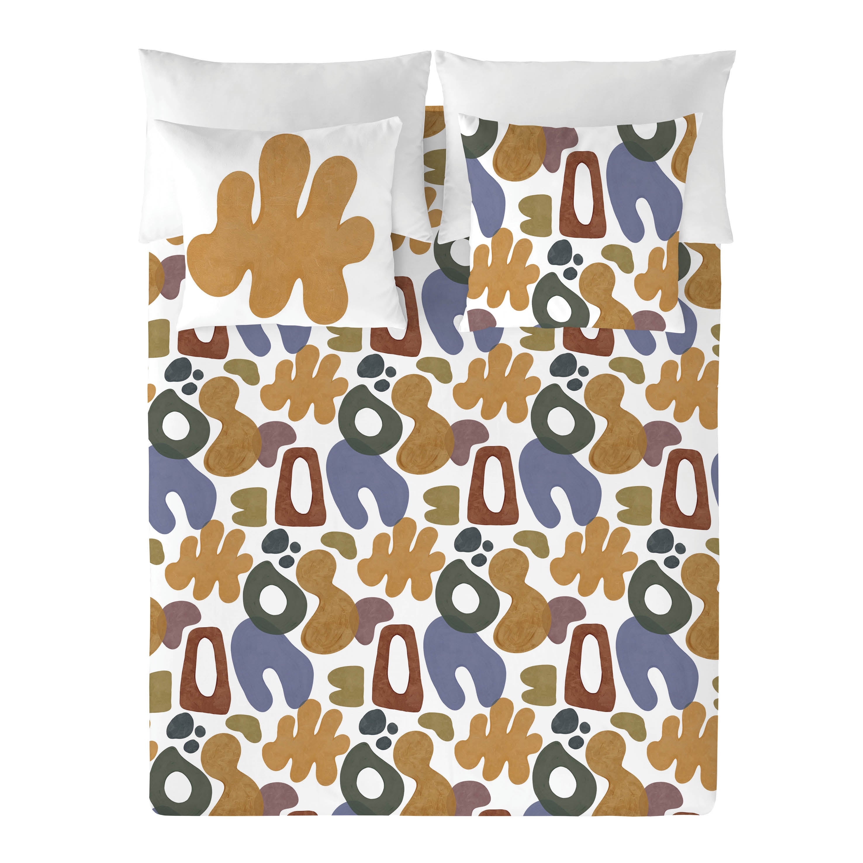 NATURALS - Capa de edredão estampada Cama 90 - Algodão extra macio - Inclui 1 ou 2 fronhas - Fabricado em Espanha - FORMAS - 3