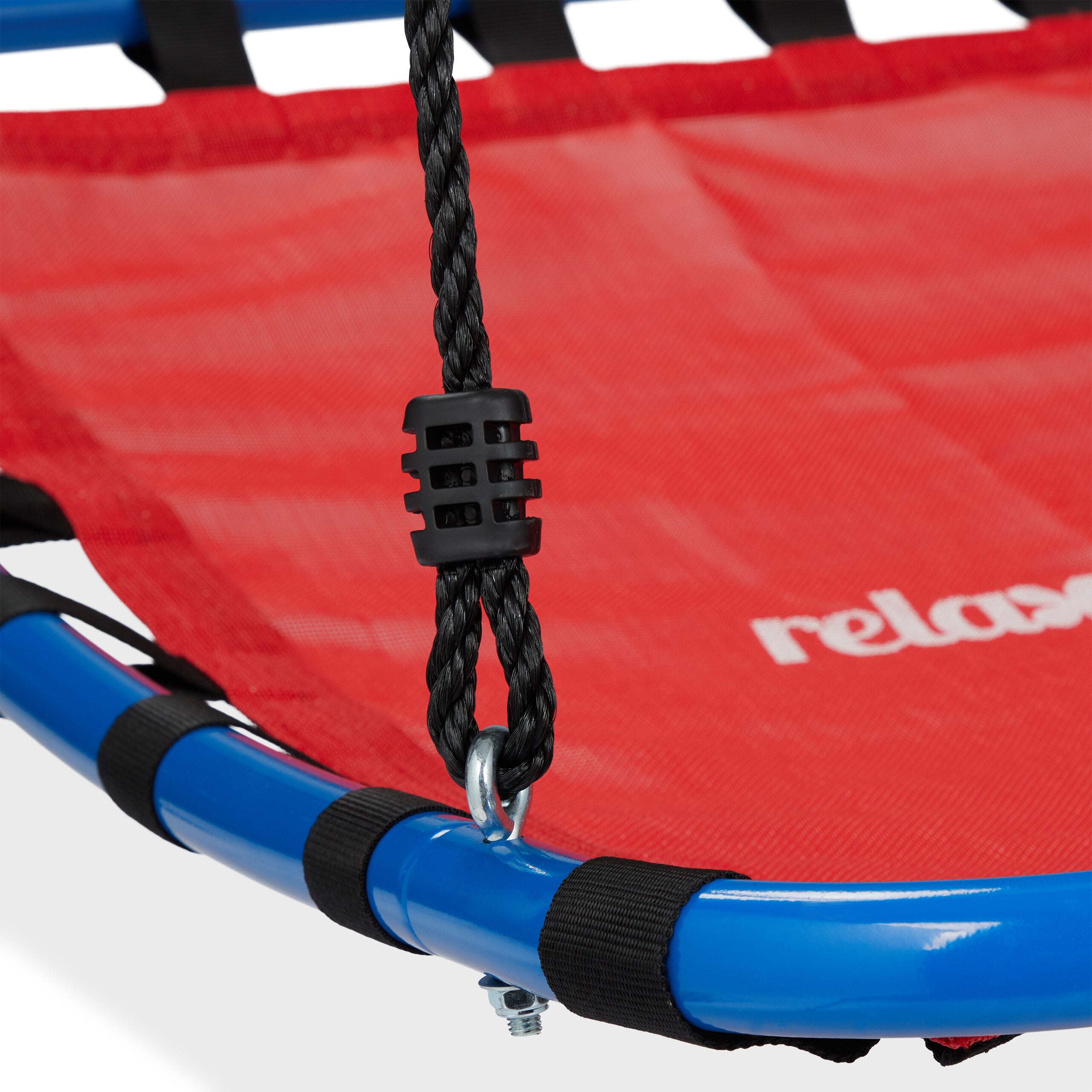 Balançoire nid d’oiseau, enfants et adultes, charge maximum 100 kg, réglable, 76x103 cm, jardin, rouge, Relaxdays - 7