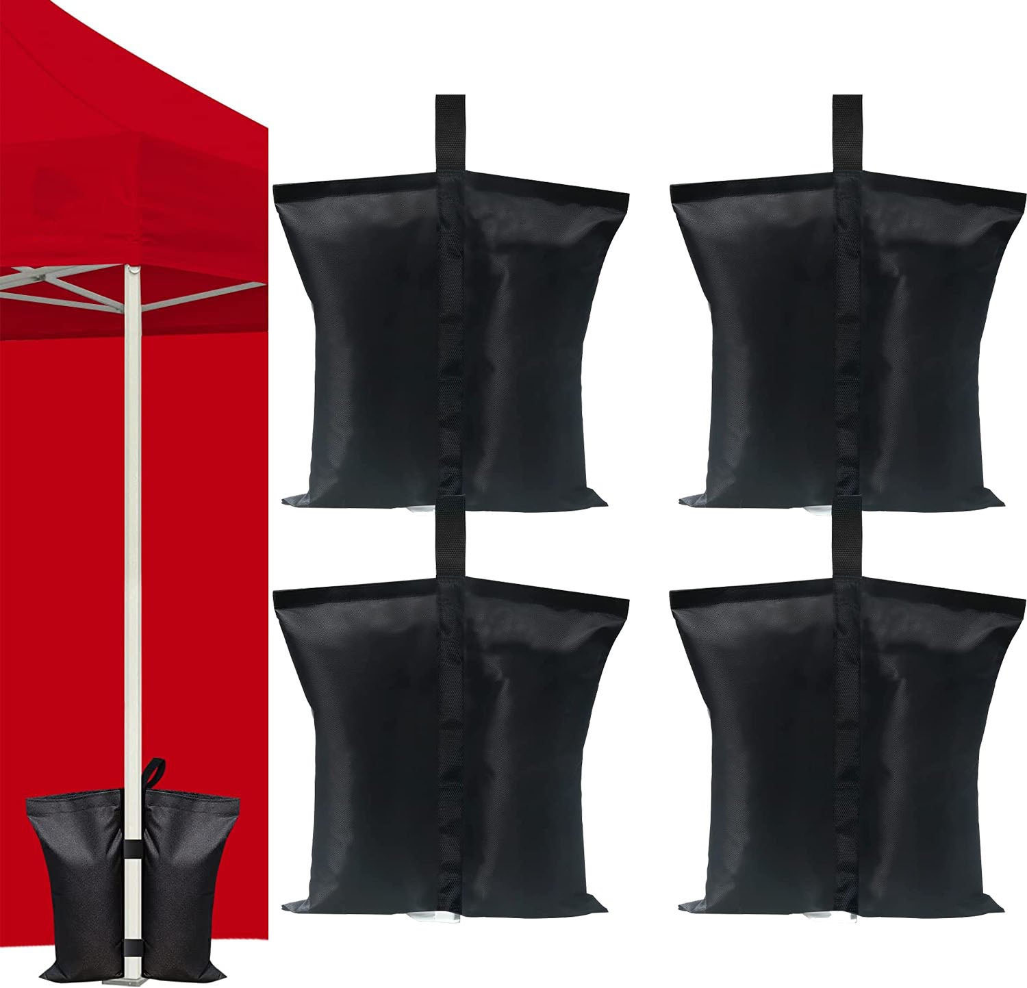 Sacchi Pesanti Per Tenda Da Campeggio 1680D – Set Da 4, Capacità 38 Kg Cad., Con Cerniere