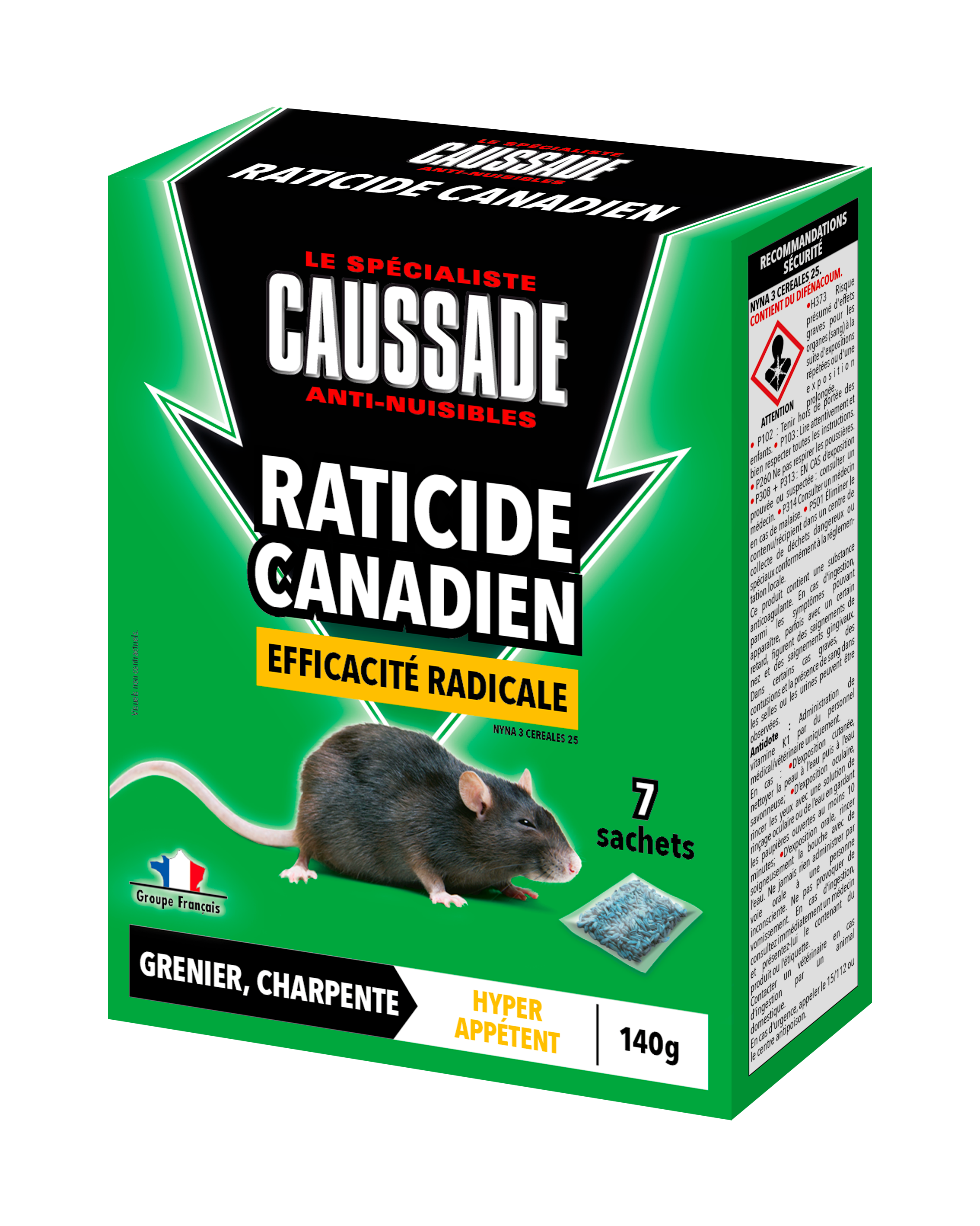 CAUSSADE Raticide Canadien - Anti Rats - Efficacité Radicale - Lieux ...