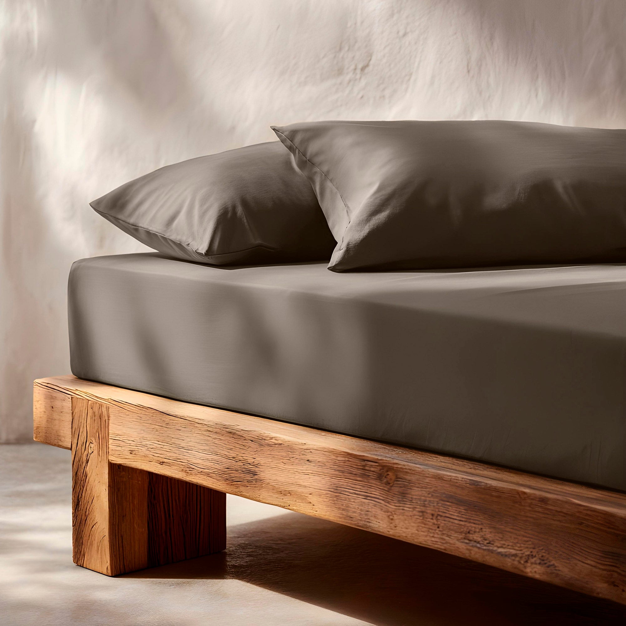 Drap-housse 120x200x30 cm 100% coton respirant réglable coloris Gris - 4