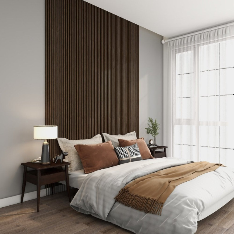 Panneaux Acoustiques Décoratifs en MDF – Lot de 4, Acacia, 240x60cm - 4