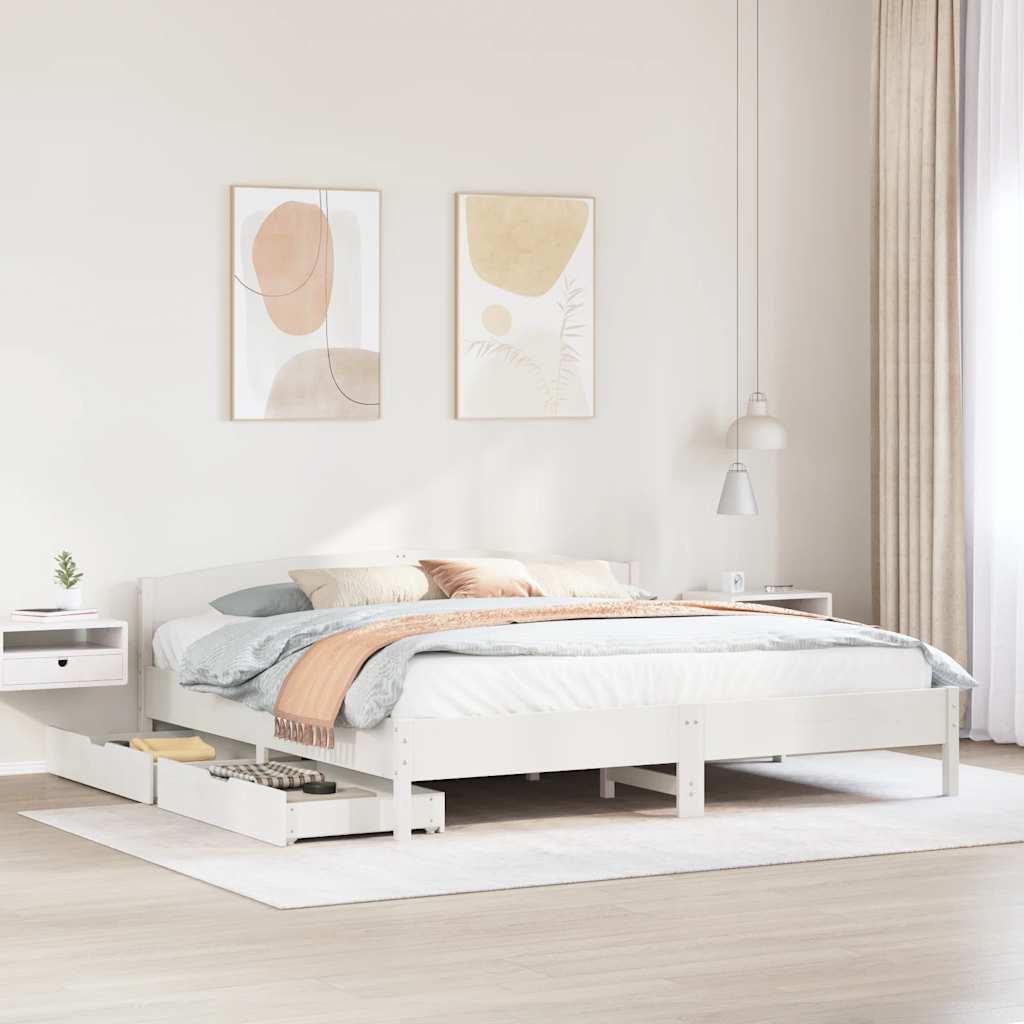 Łóżko drewniane rama łóżka sofa biała do sypialni pokoju 180x200 cm