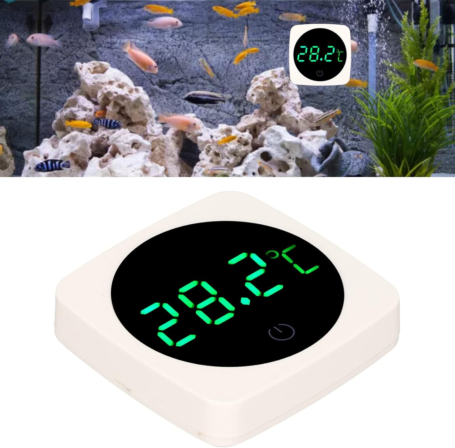 Thermomètre d'aquarium, thermomètre à Affichage numérique à LED, 0,1 ℃ Mode Tactile et Veille de Haute précision LED Thermomètre numérique - 2