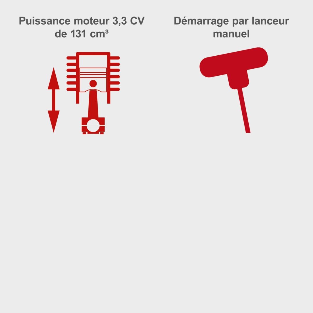 Scheppach Tondeuse à gazon à essence MP132-40 - 3,3 CV - 2400 W - Largeur de coupe 40 cm - Bac 35 L - Hauteur de coupe réglable - Huile incluse - 5