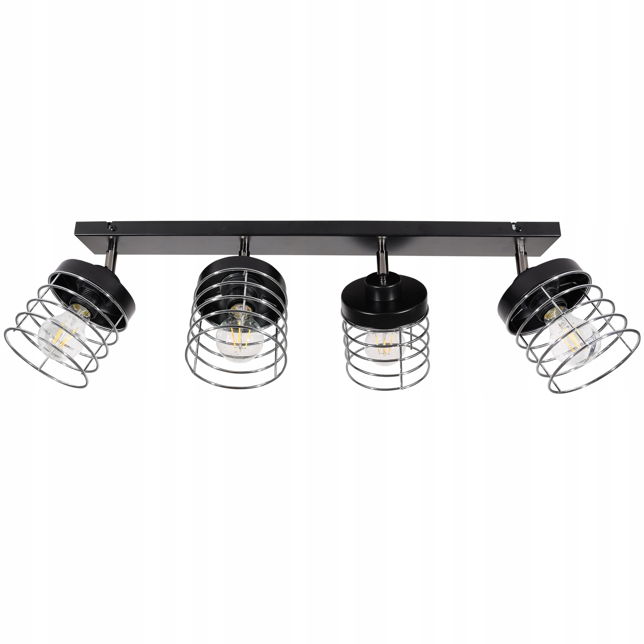 Lampa sufitowa wisząca modern Rasti 4xE27 klosz prostokątny druciak czarny Light Home LH