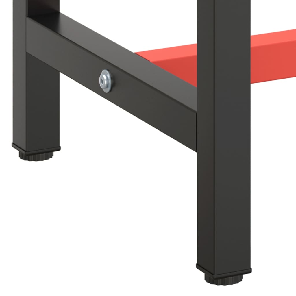 Estrutura de bancada em metal preto e vermelho fosco 70x50x79cm - 7