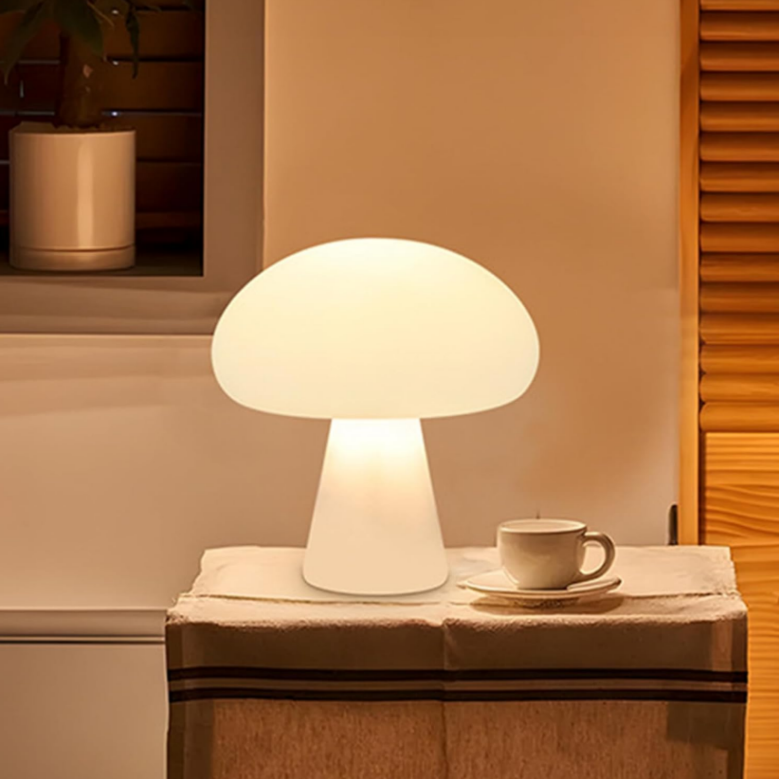10PC Lampe champignon blanche sans fil - 3 couleurs dimmables, tactile - Recharge USB pour chambre et salon - 6
