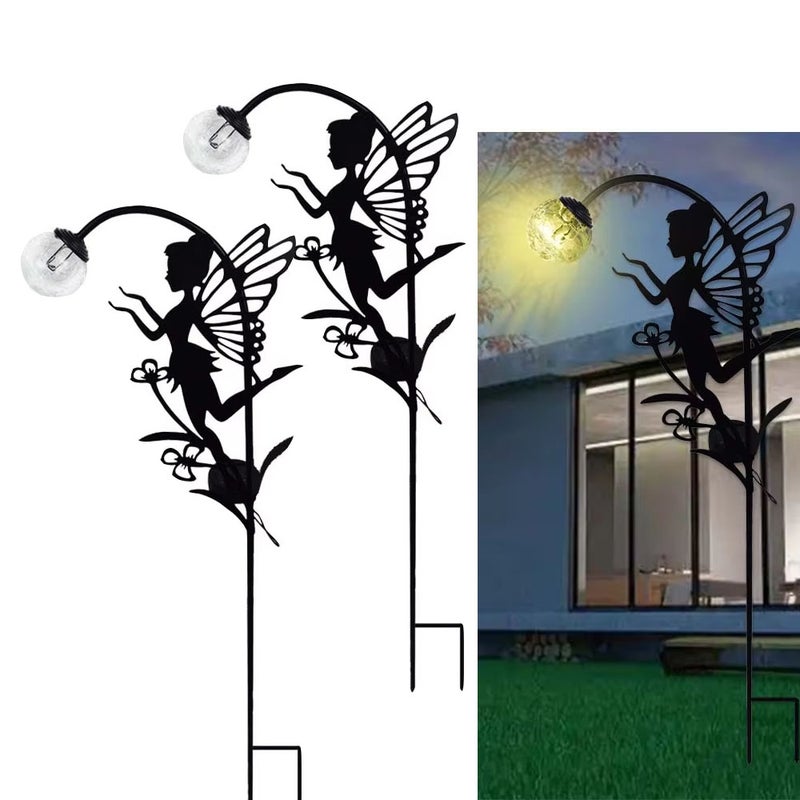Zestaw 2 solarnych lamp ogrodowych, wodoodporne IP65, idealne do trawników, alejek, patio i dekoracji świątecznych, ciepłe światło 3 000K