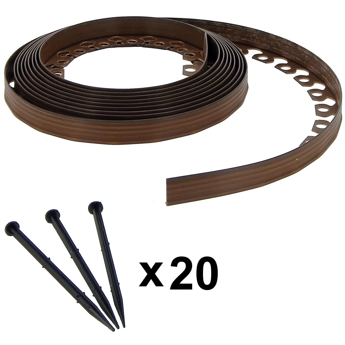 Bordura Da Giardino Dritta 10 Metri - Bordure In Plastica PE Con 50 Picchetti Di Ancoraggio, Altezza 5,8 Cm, Colore Nero, Delimitazione Aiuole E Prati - 4