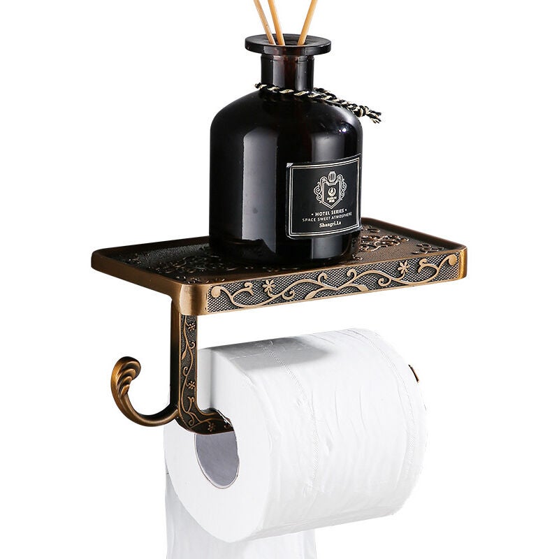Uchwyt na papier toaletowy w stylu retro vintage, montowany na ścianie, antyczny