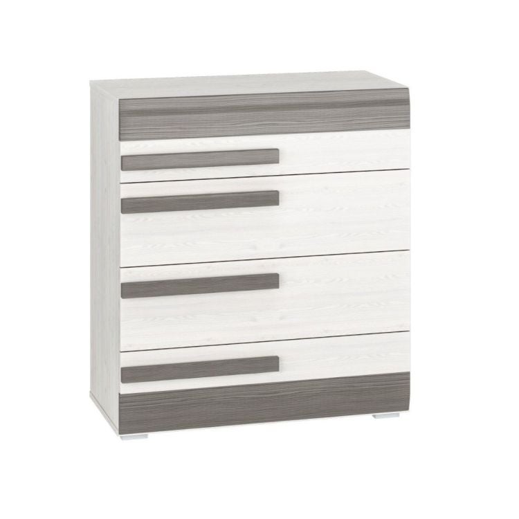 Komoda BIANKA 4S 86 sosna śnieżna/szara