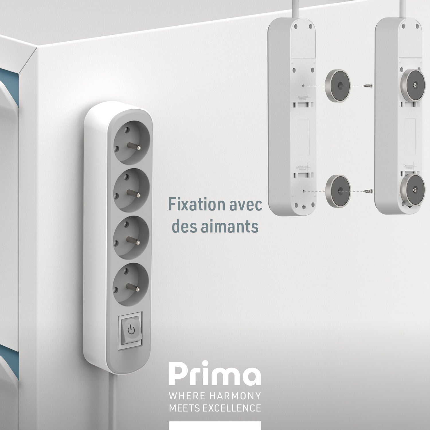 BLOC 3X2P INTER 3G1 1.5M BLANC ELECTRALINE - 32040 - 3