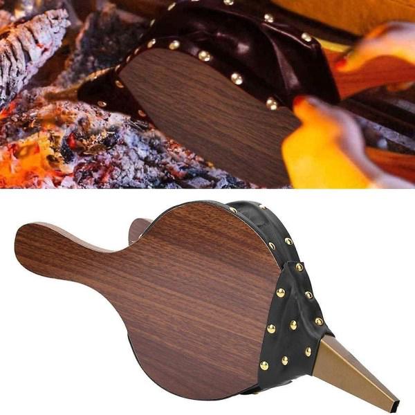 Souffleur, sac à feu, allume-feu manuel à soufflet en bois, convient aux barbecues, cheminées, poêles à bois et au camping en plein air.