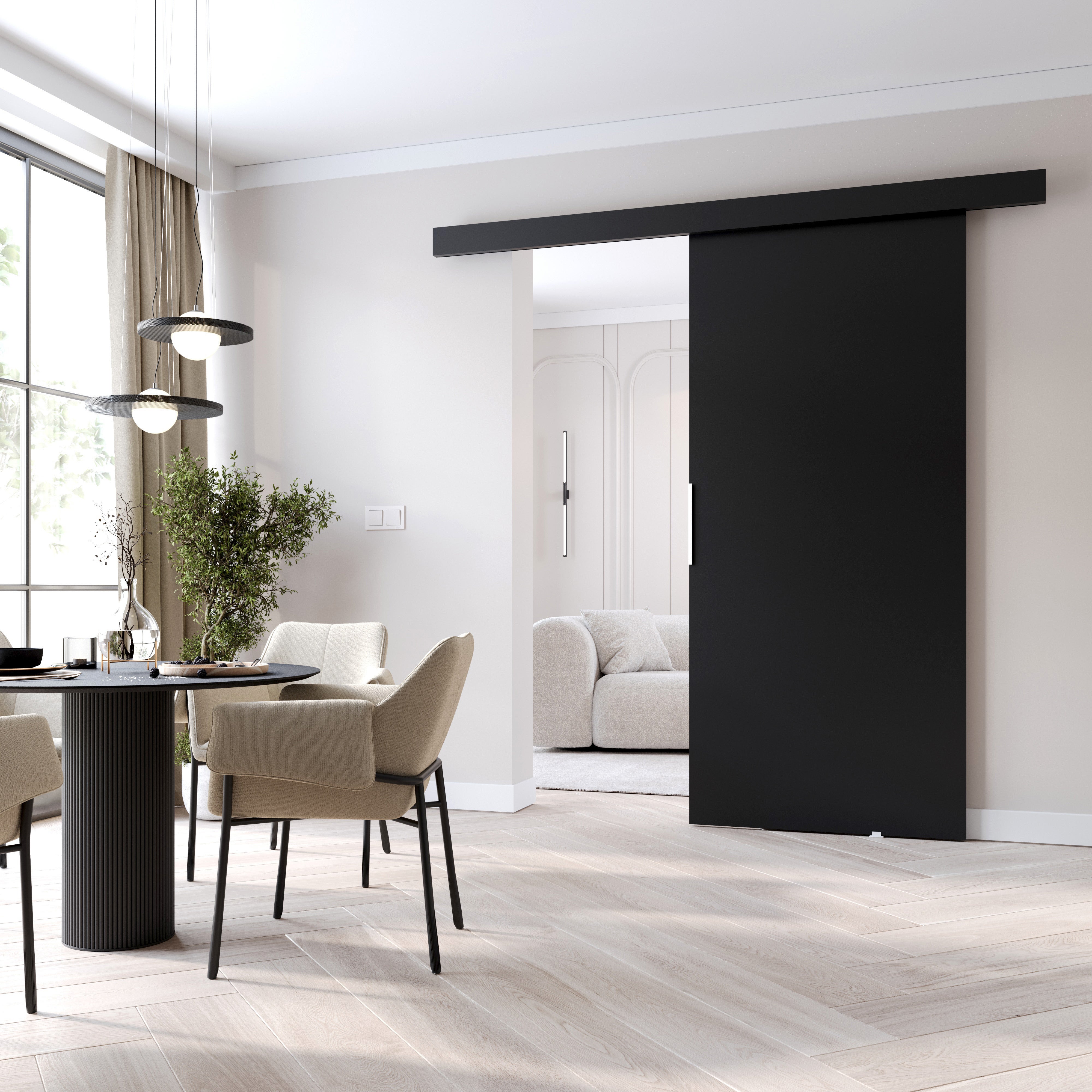 MINIO go for it, porte coulissante CLEAN A 76 cm portes de chambre | Noir - 2