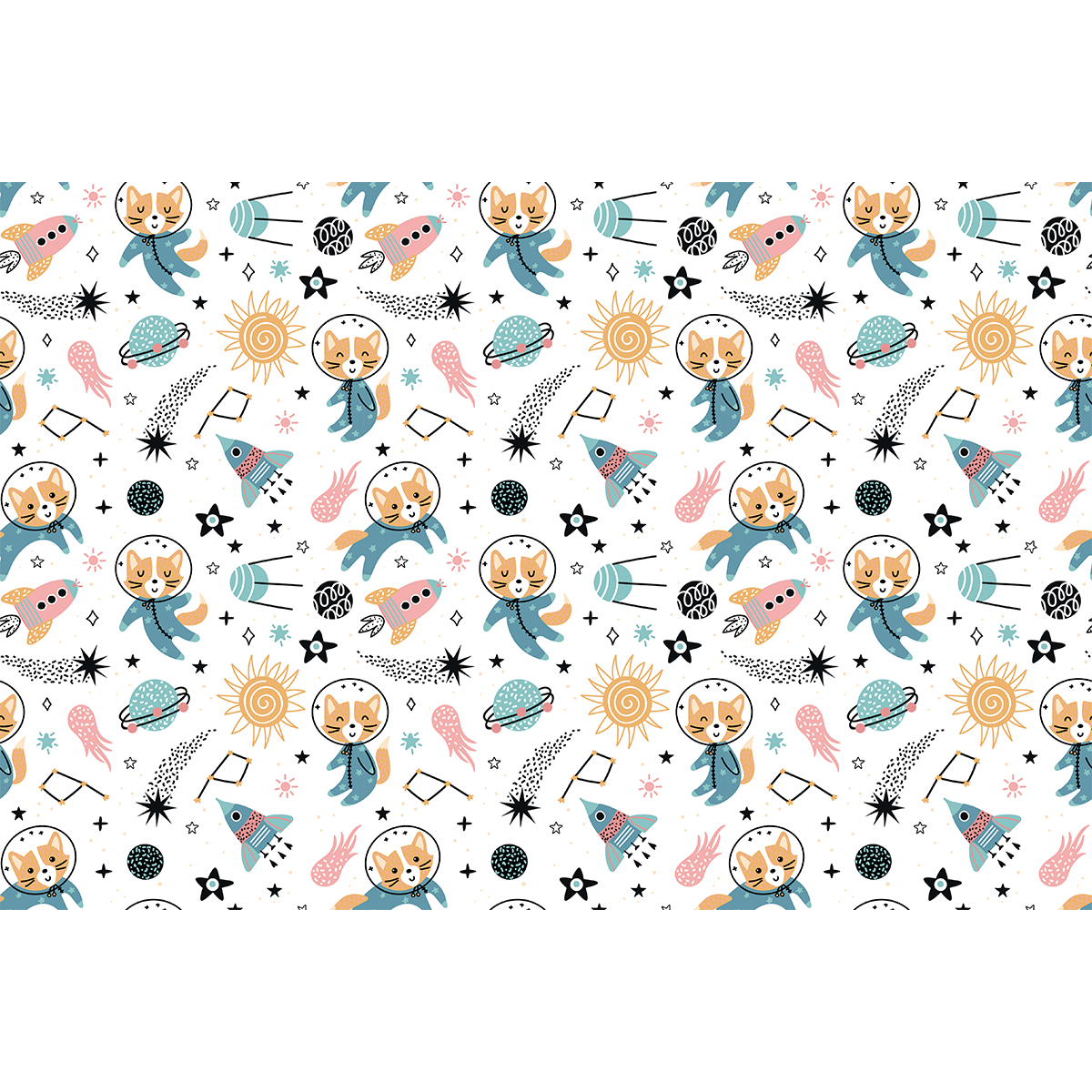 Pegatina muebles para niños animales en el espacio - adhesivo de pared - revestimiento sticker mural decorativo - 40x60cm - 2