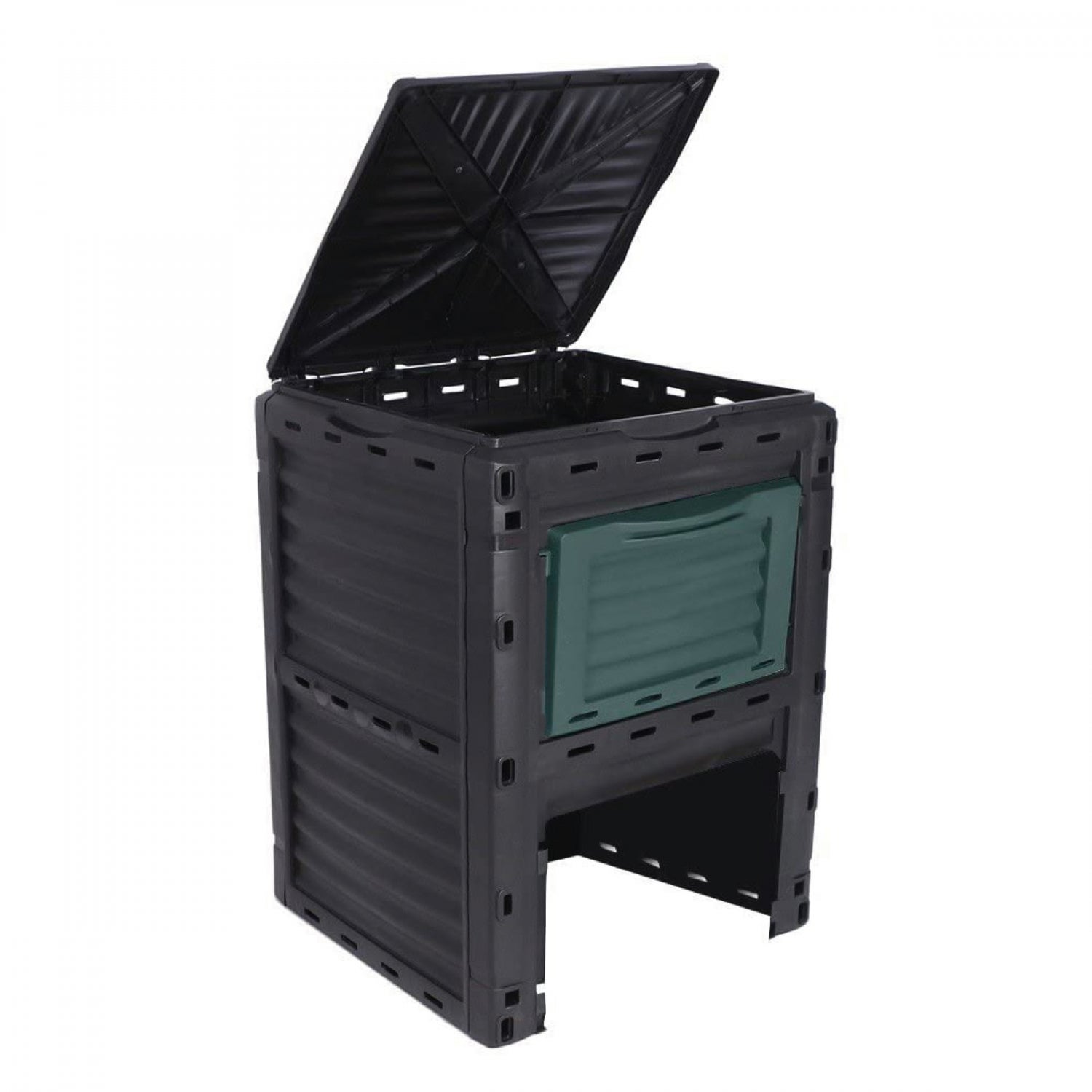 Composteur, bac, poubelle à compost de jardin - 300 L - Noir et Vert - Linxor - 5