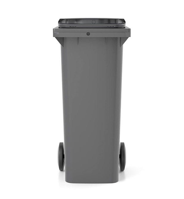 Bidone carrellato per raccolta differenziata 360 litri bicolore - Fondo grigio e coperchio verde chiaro - Mobil Plastic Bidone carrellato per raccolta differenziata 360 litri bicolore - Fondo grigio e coperchio verde chiaro - Mobil Plastic