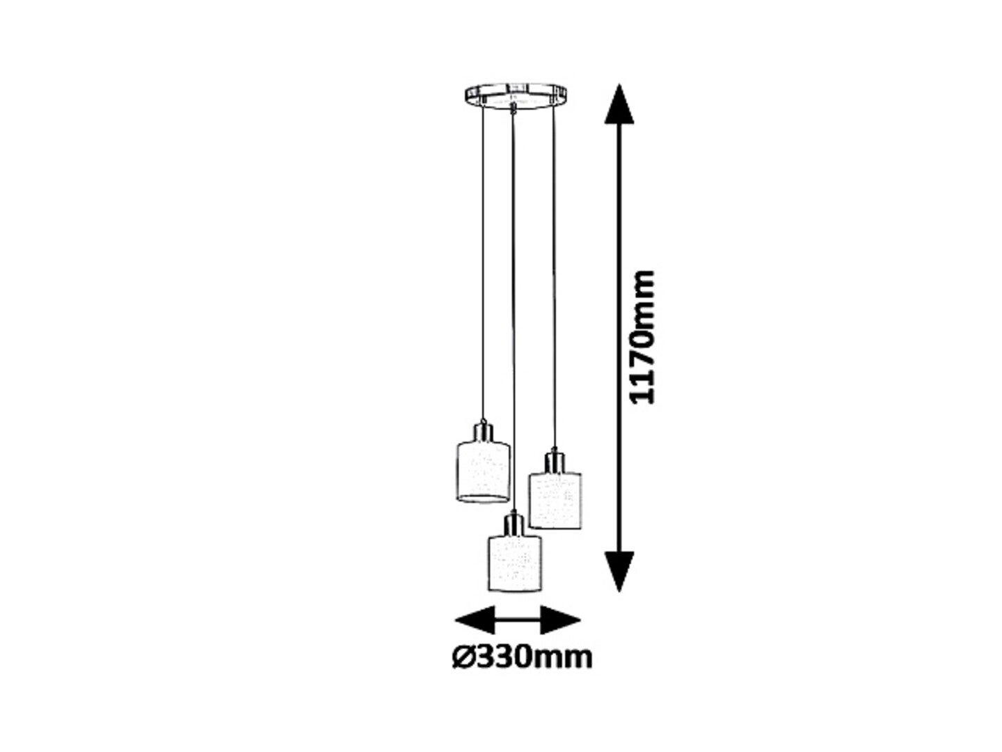 Lampa wisząca Natina brązowa 3 x E14 x 25W wym: 117 x 33 x 33 cm Rabalux