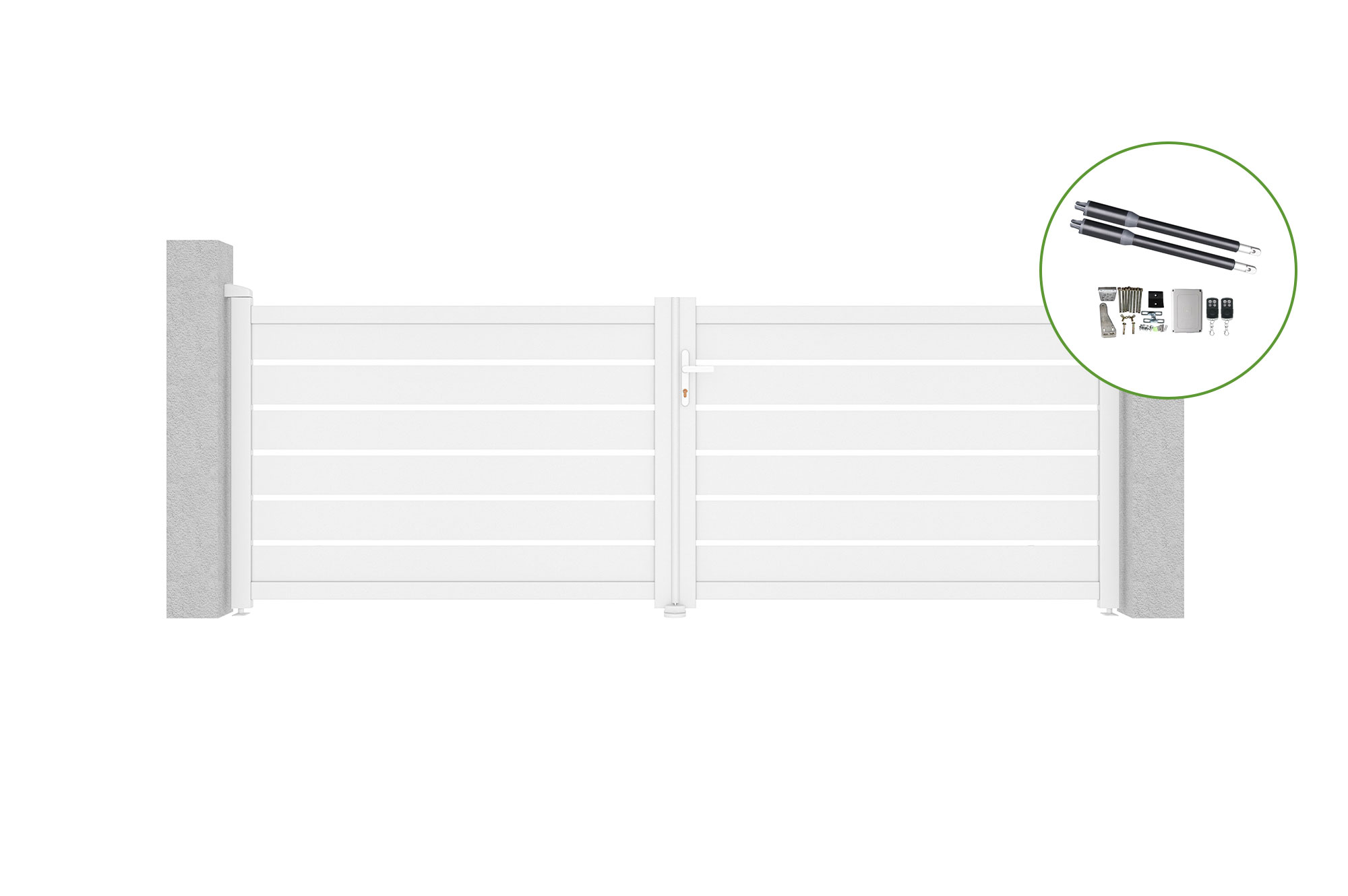 Brama skrzydłowa 3,5m VOGEL H.120cm białe aluminium + napęd RANGER B150