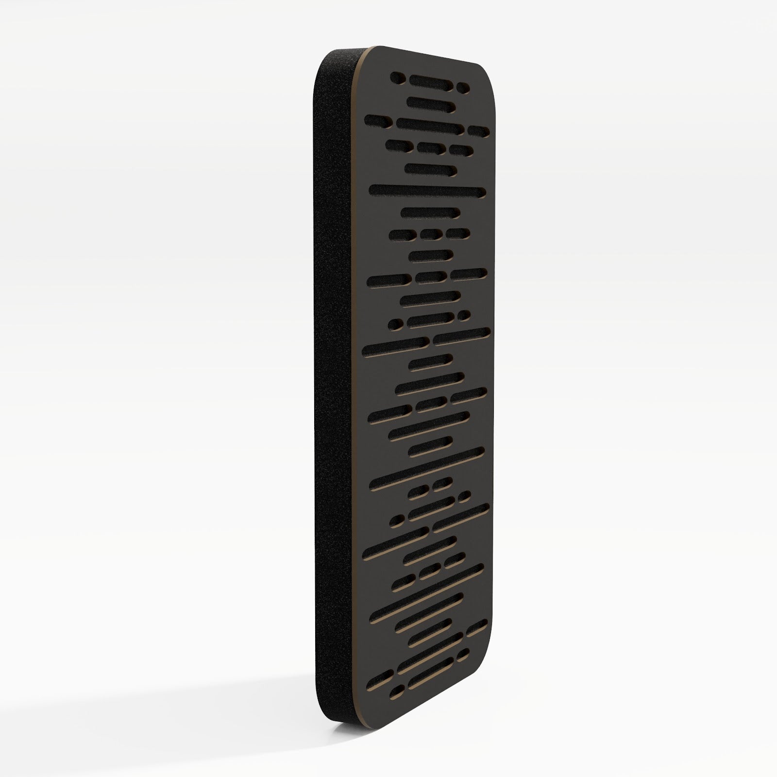 Lot de 4 Panneaux acoustiques Wave-D18 étroits insonorisants 23x46x3 cm - 0,42 m² surf.totale -MDF perforé laminé et mousse acoustique -Noir - 3