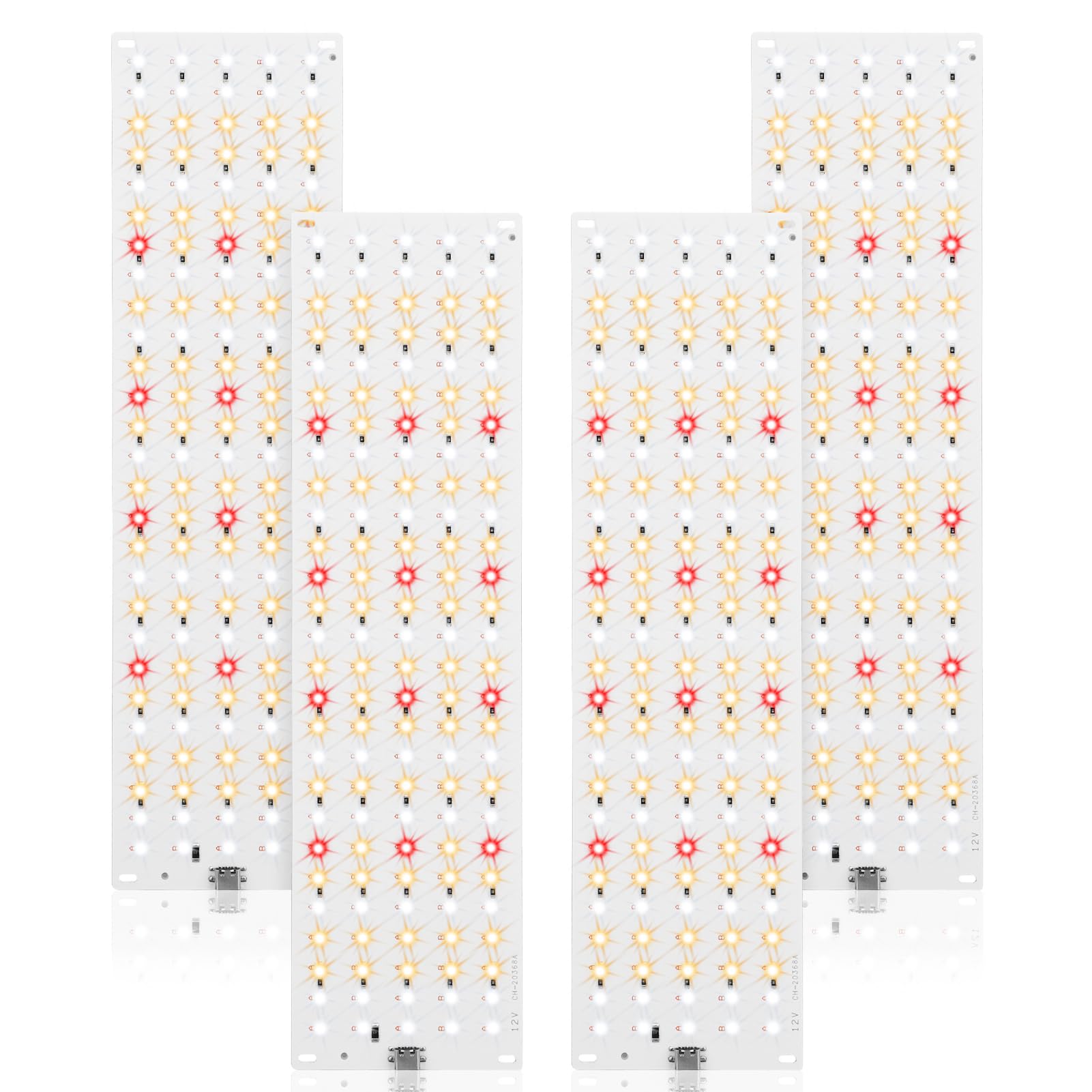 540 LED Lampa do uprawy roślin o pełnym spektrum, zestaw 4 lamp, timer 3/9/12H, 10 poziomów jasności dla roślin domowych