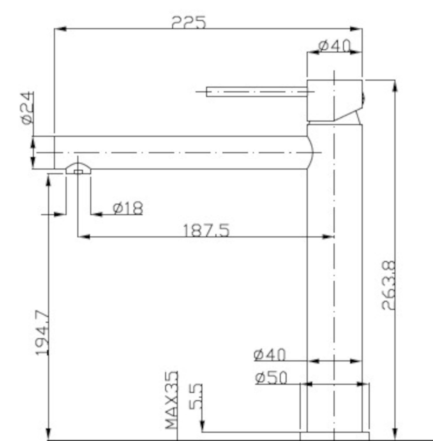 Miscelatore per lavabo oro spazzolato XL, Envol, ESSEBAGNO - 6