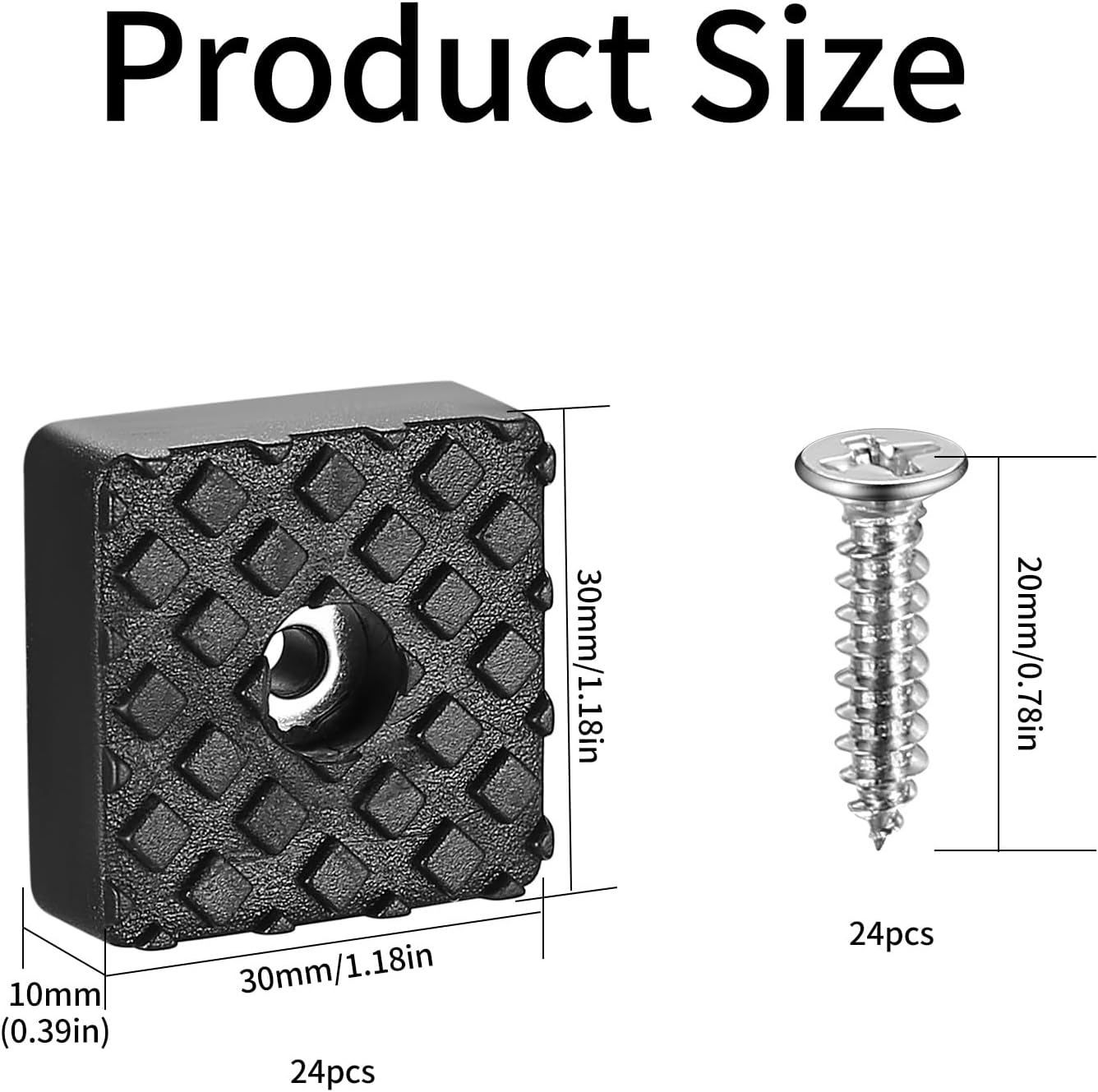 SPDYCESS 30 Pièces Pieds En Caoutchouc Avec Vis, Pieds De Meubles En Caoutchouc Pour Planche à Découper Table Cabinet(D17x14xH13mm