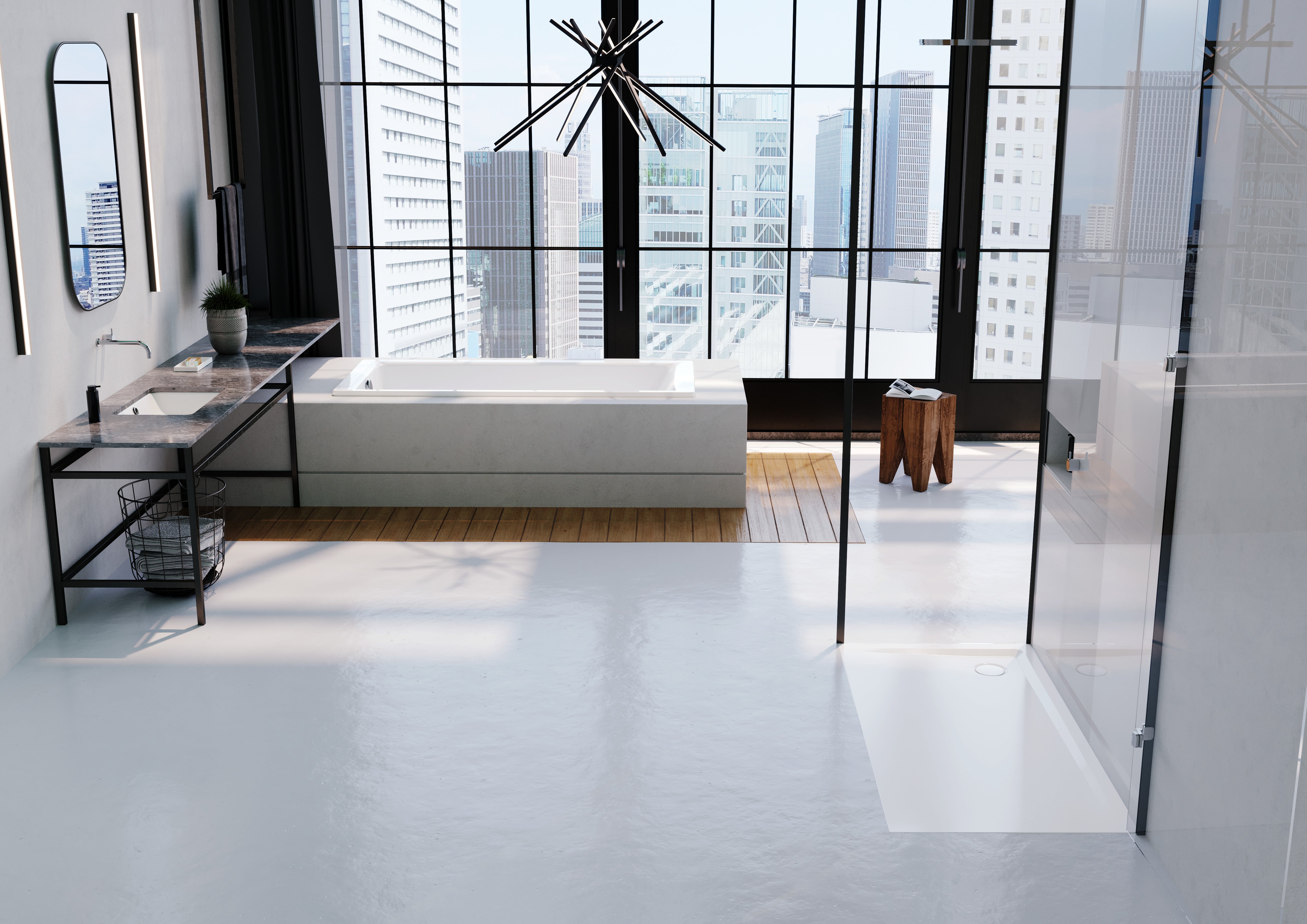 Kaldewei SUPERPLAN 1853-5, Receveurs de douche avec support de baignoire extra-plat, 140x90cm, 385347981001, 385347981001, Colorazione: Bianco alpino - 4