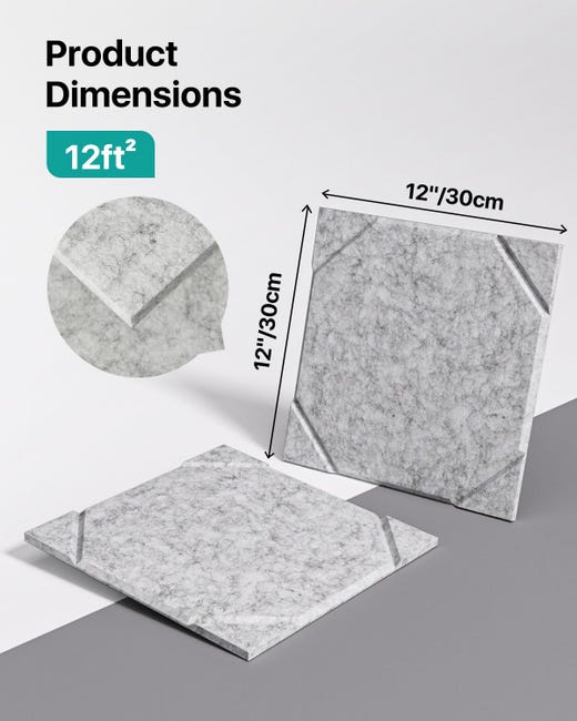 Set Di 6 Pannelli Acustici Da Parete Insonorizzanti In Schiuma Ad - Foto 2