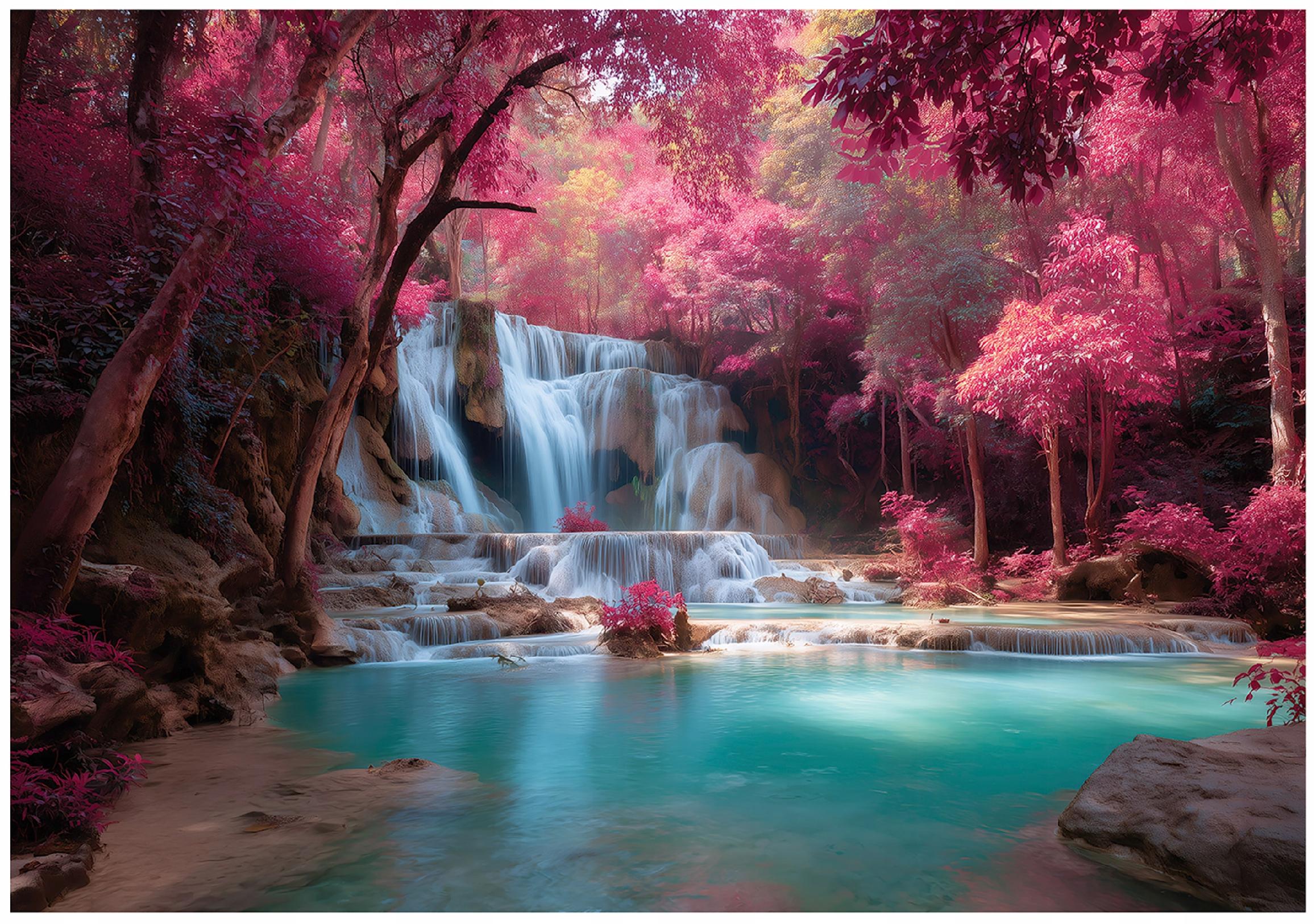 Fototapet cascada rose padure Vlies Tapet Pentru Dormitor Camera Living Perete 250x175 cm
