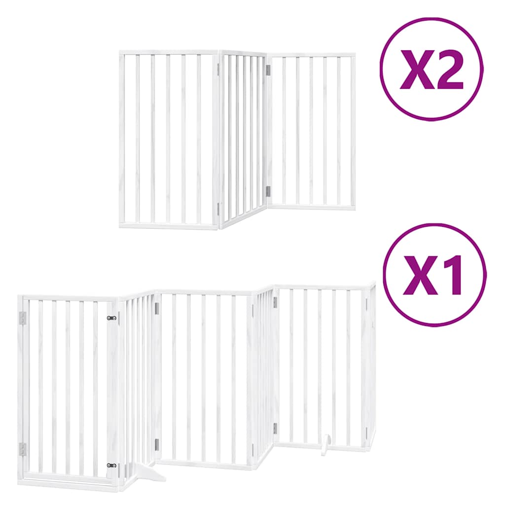 Barrière De Sécurité Pour Chien SOARS 204x60 Cm - 4 Panneaux Pliables En Bois MDF, Stable Sans Installation | Pour Escalier, Porte, Salon (Marron) - 7