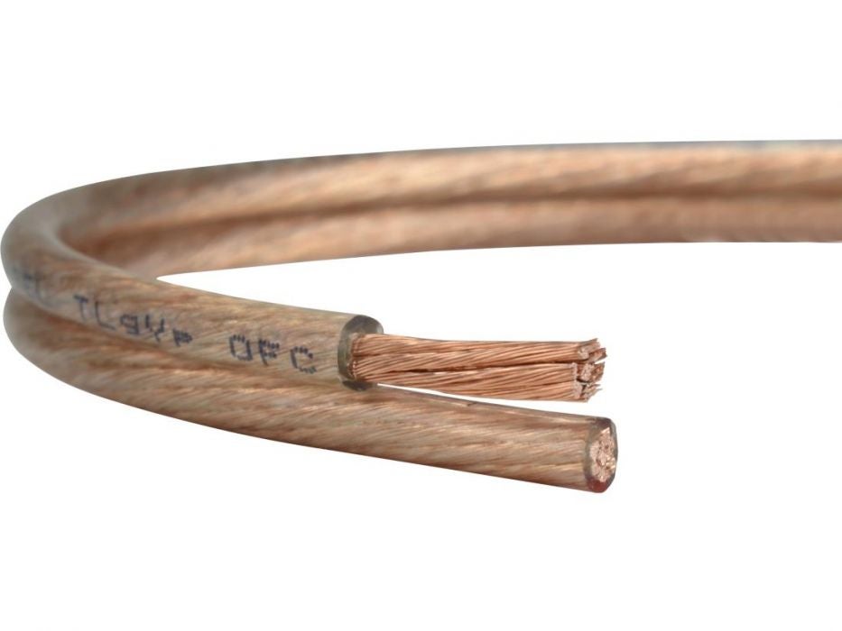 Kabel głośnikowy płaski TLgYp 2x1,5mm2 Cu OFC transparentny Technokabel 25m