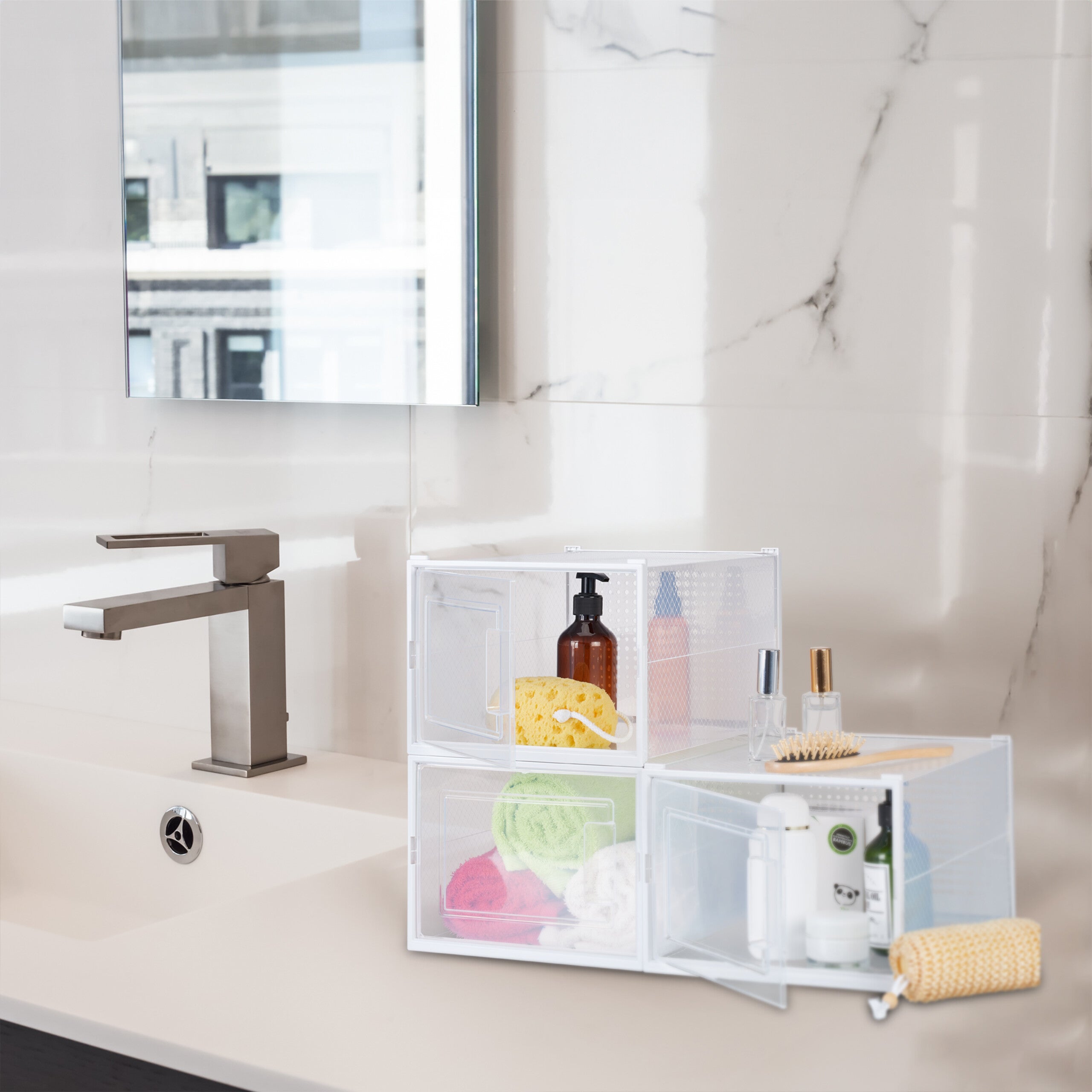 boîtes à chaussures, lot de 12, avec porte, empilables, pointure jusqu'à 47, casier de rangement, transparent, Relaxdays - 5