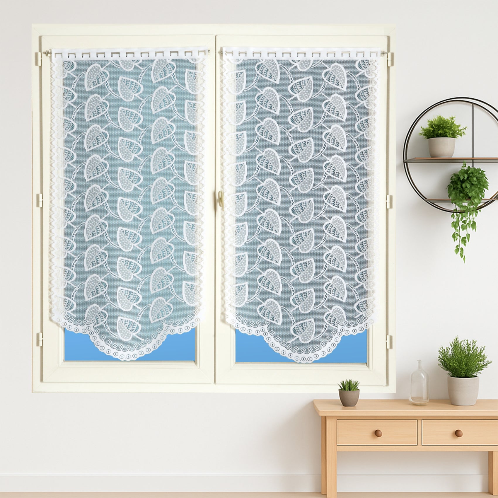 Paire De Vitrages Droits Carreaux Normand VICHY - Rouge | 3 Suisses