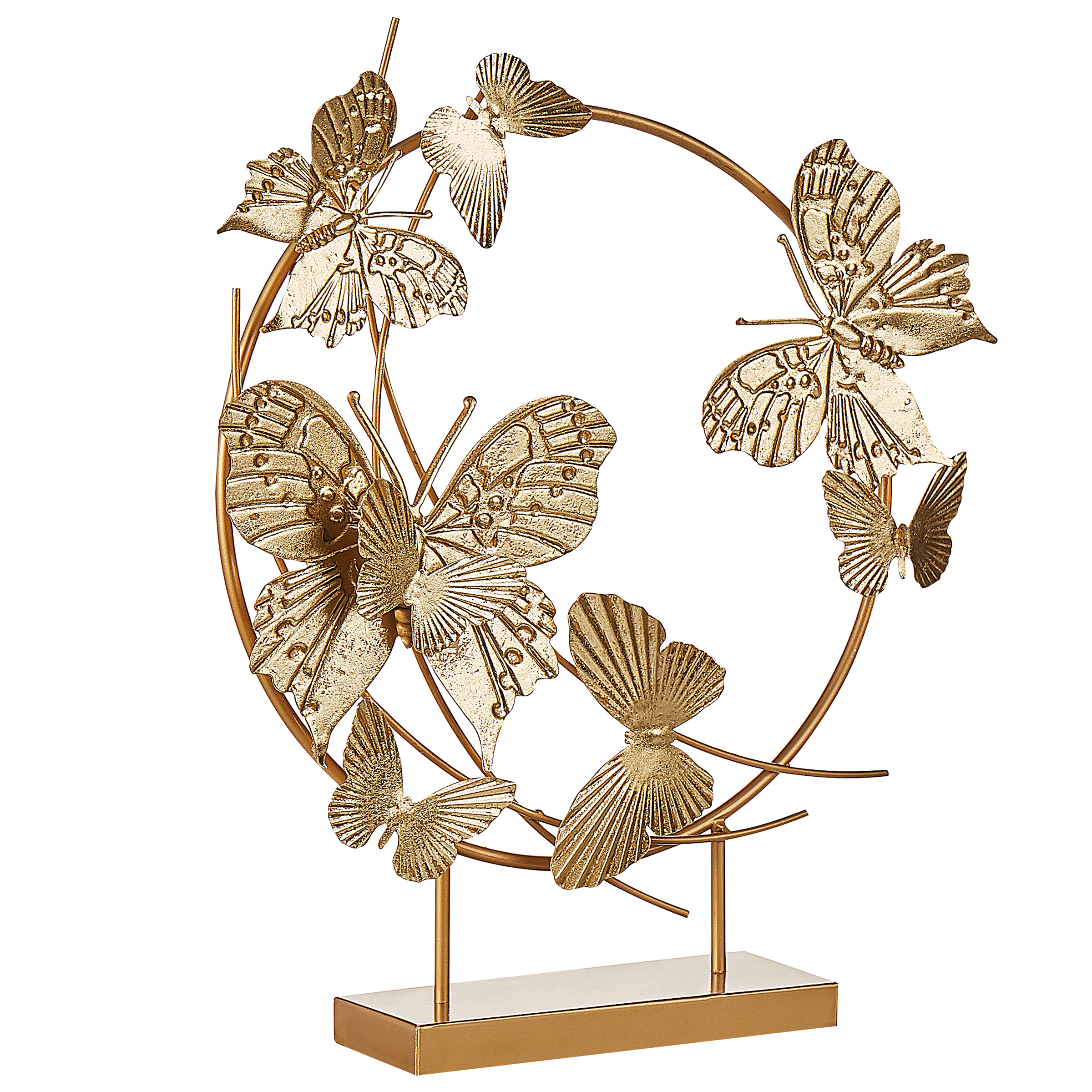 Beliani Décoration Murale en Métal Doré en Forme de Feuilles Accessoire Décoratif Idéal pour Intérieur au Style Moderne Glamour et Classique : Beliani