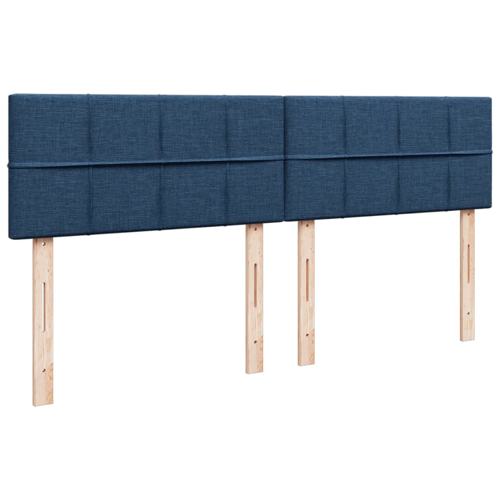 Maison Exclusive - Sommier à lattes de lit avec matelas Bleu 200x200 cm Tissu - 7