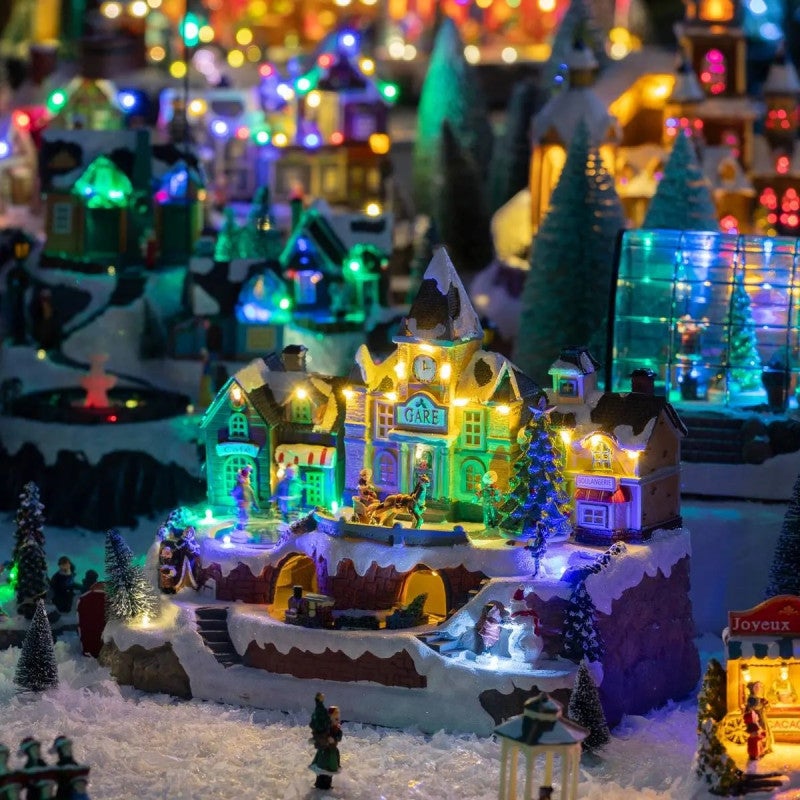 Village lumineux gare et patineurs musical 26 LED - Atmosphera créateur d'intérieur - 3