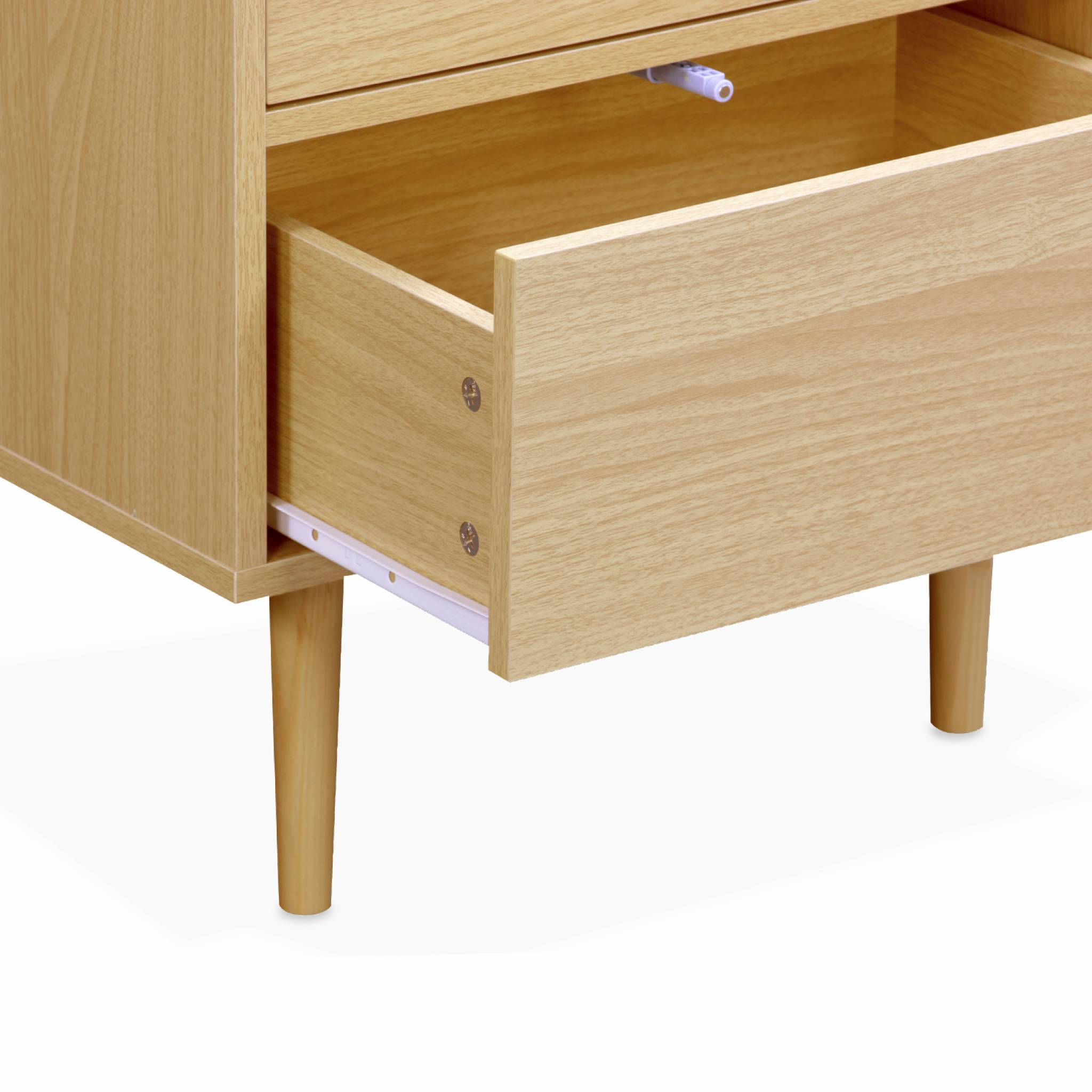 Mesita de noche con efecto madera natural, set de 2 Natural - 48x40x59 cm - 7