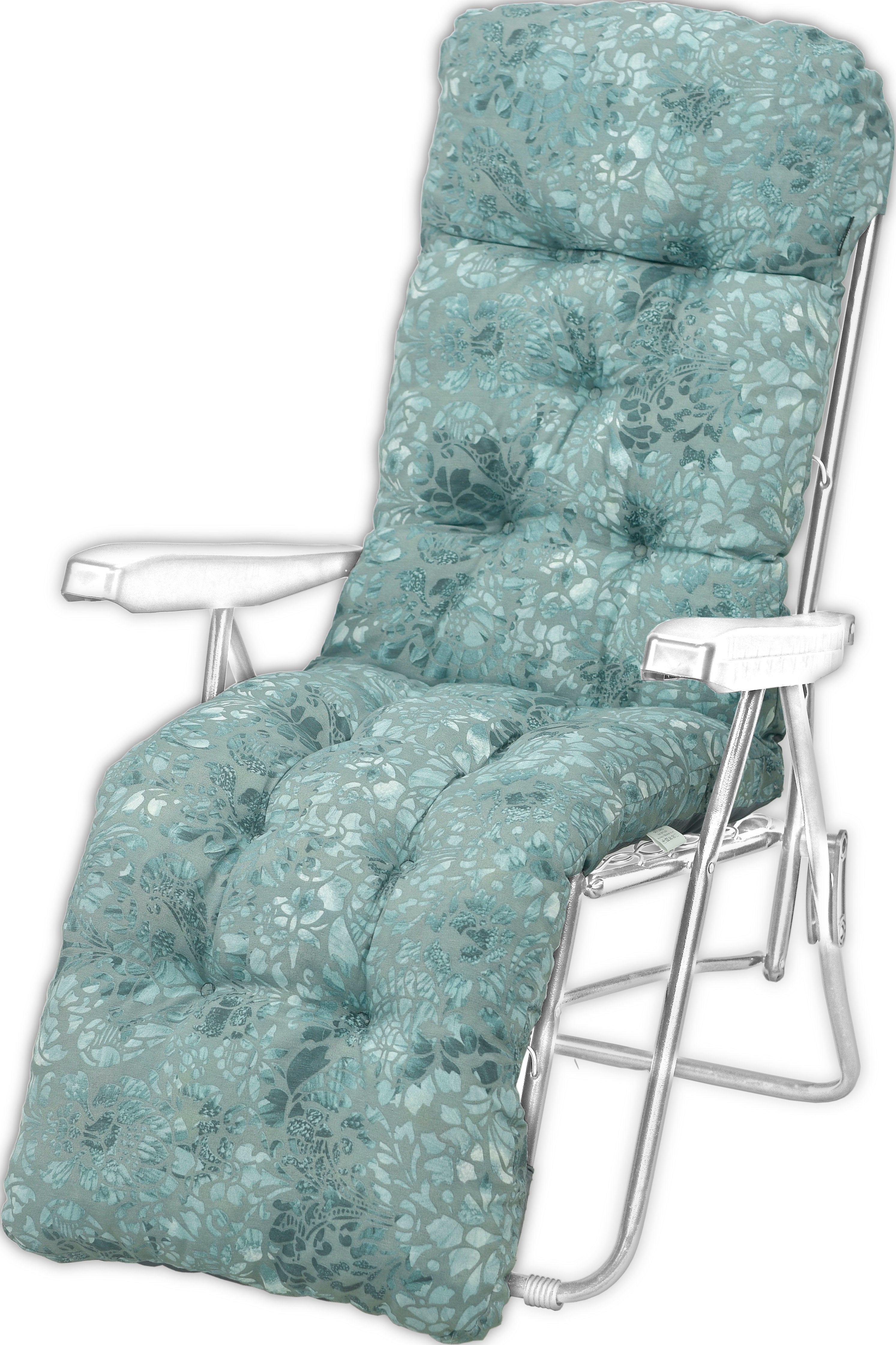 Poduszka ogrodowa na leżak z podnóżkiem AMPO niebieski szary 1 szt.