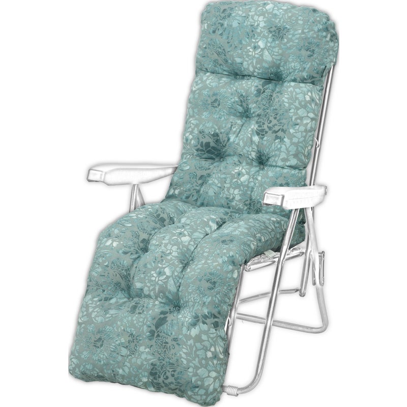 Poduszka ogrodowa na leżak z podnóżkiem AMPO niebieski szary 1 szt.