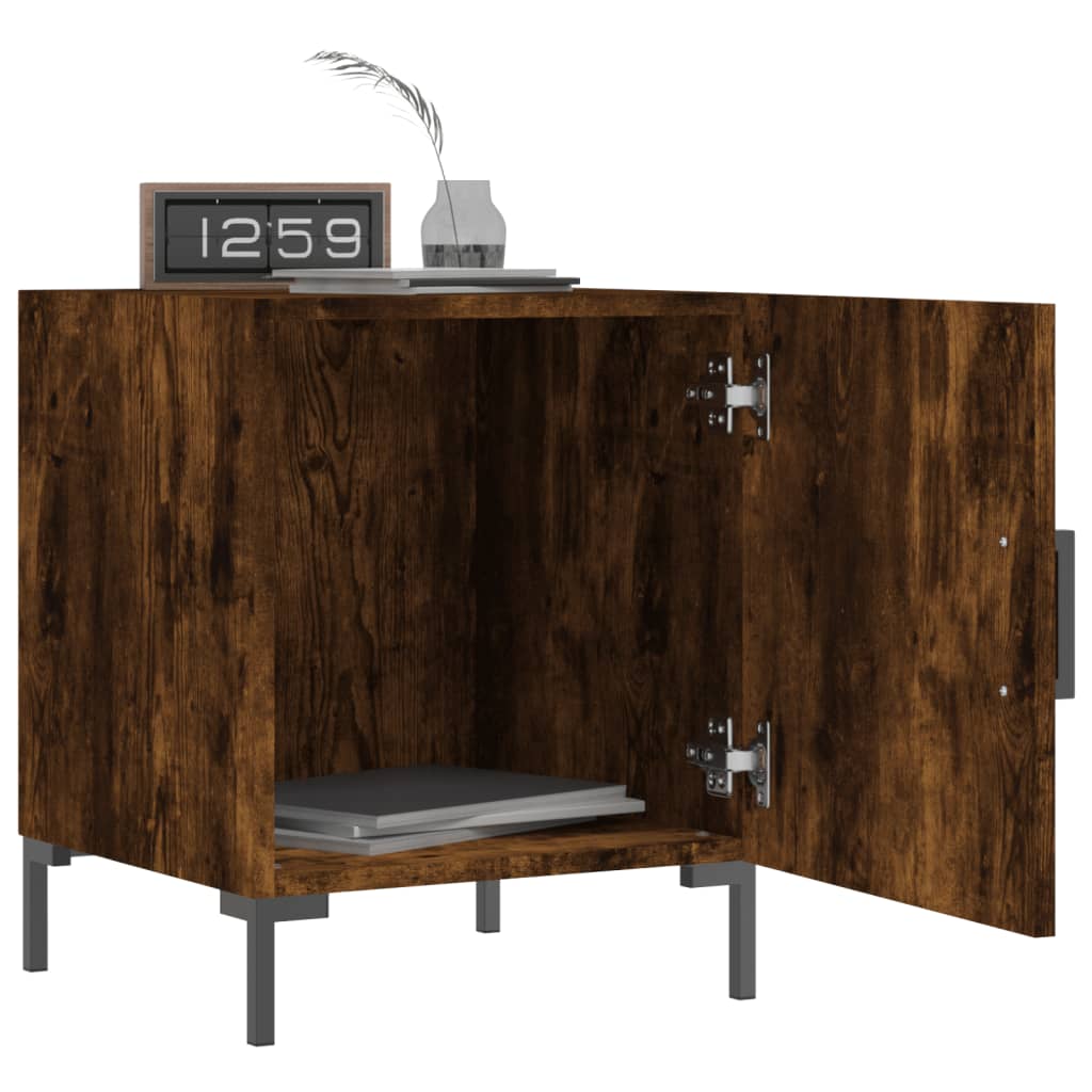 Maison Exclusive - Tables de chevet 2 pcs chêne fumé 40x40x50 cm bois d'ingénierie - 8